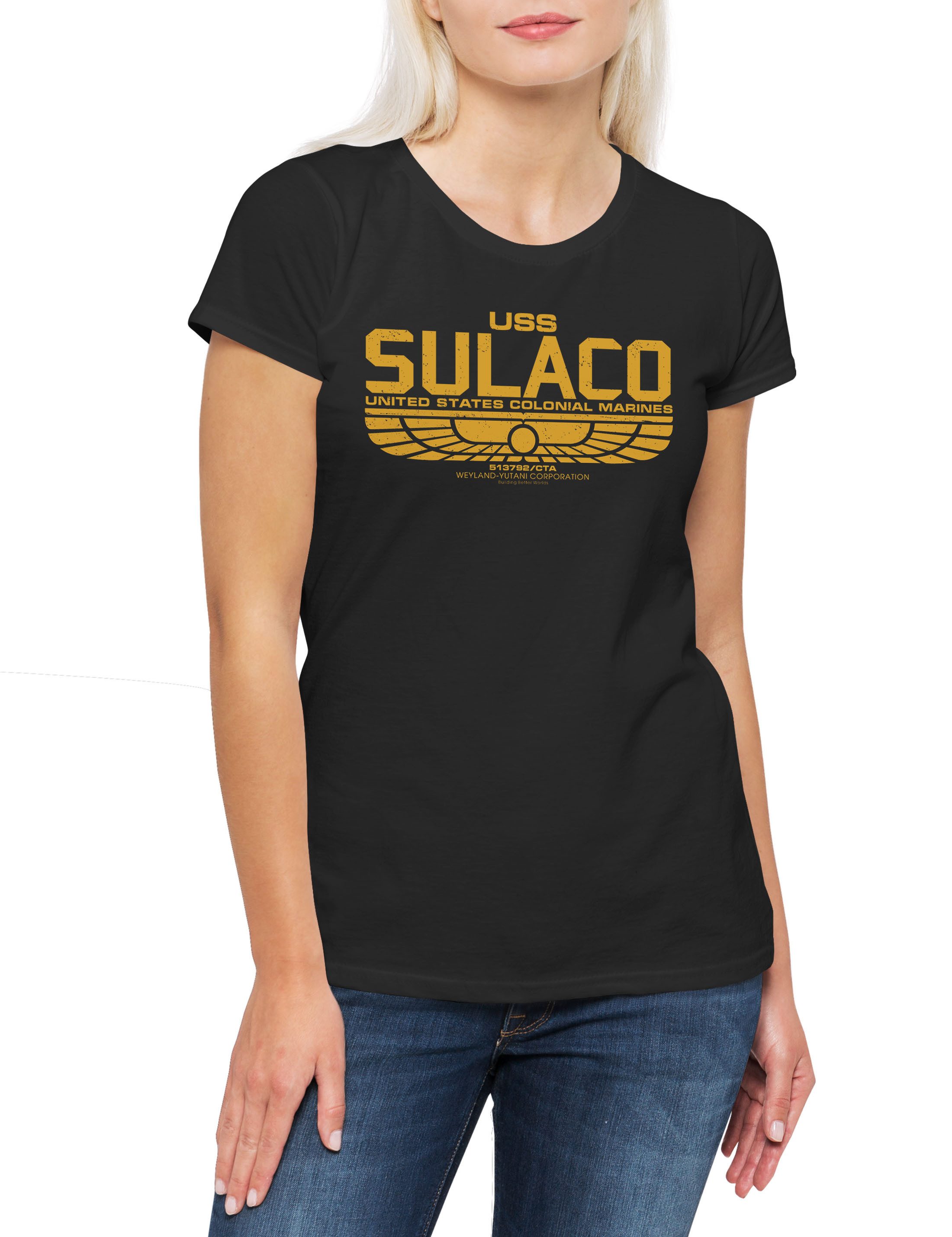 Print-Shirt USS Sulaco I Damen T-Shirt Prometheus USCSS Nostromo Alien Yutani Logo