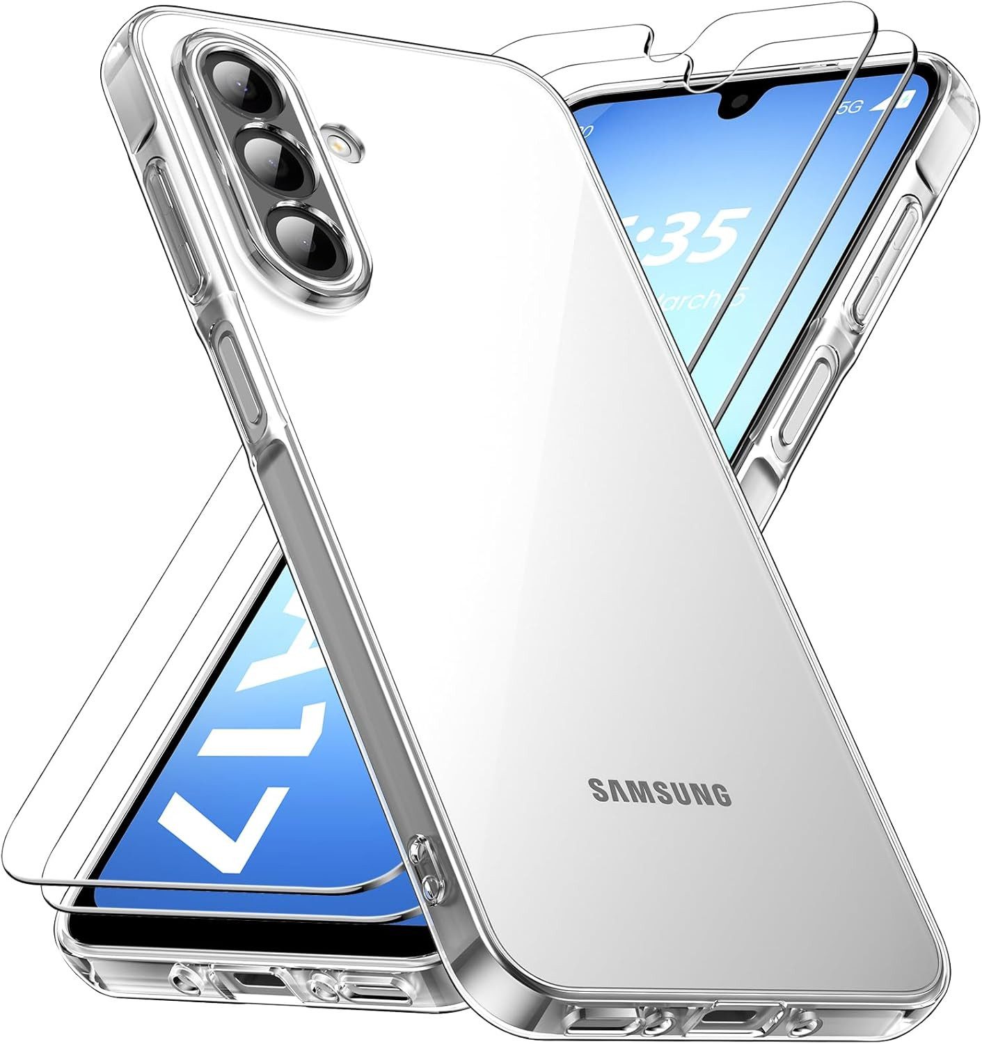 MSM Handyhülle Hülle + 2X Schutzglas für Samsung Galaxy A17 5G Panzerfolie Case