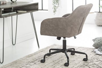 riess-ambiente Drehstuhl DUTCH COMFORT taupe / schwarz (Einzelartikel, 1 St), Büro · Microfaser · Rollen · höhenverstellbar · mit Armlehne · Design