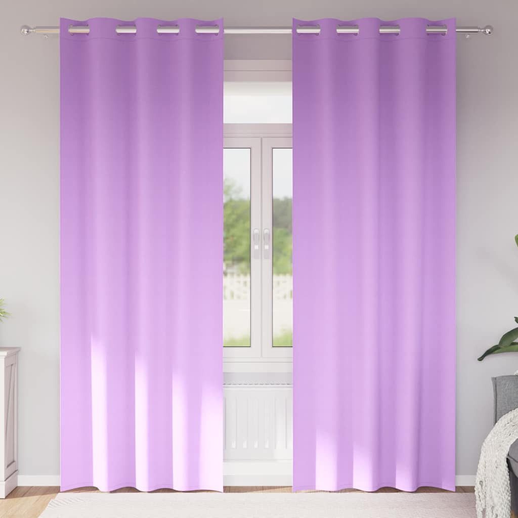 vidaXL Vorhang Verdunkelungs-Vorhänge mit Ringen 2 stk. Lila 245 x 140 cm (2 St), Polyester – Bild 2 von 5