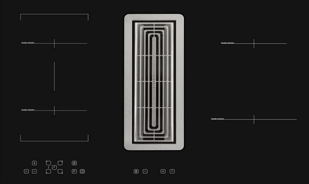 VESTEL Backofen-Set Pyrolyse 78 Liter + Induktionskochfeld Muldenlüfter Touchcontrol, Pyrolyse-Selbstreinigung