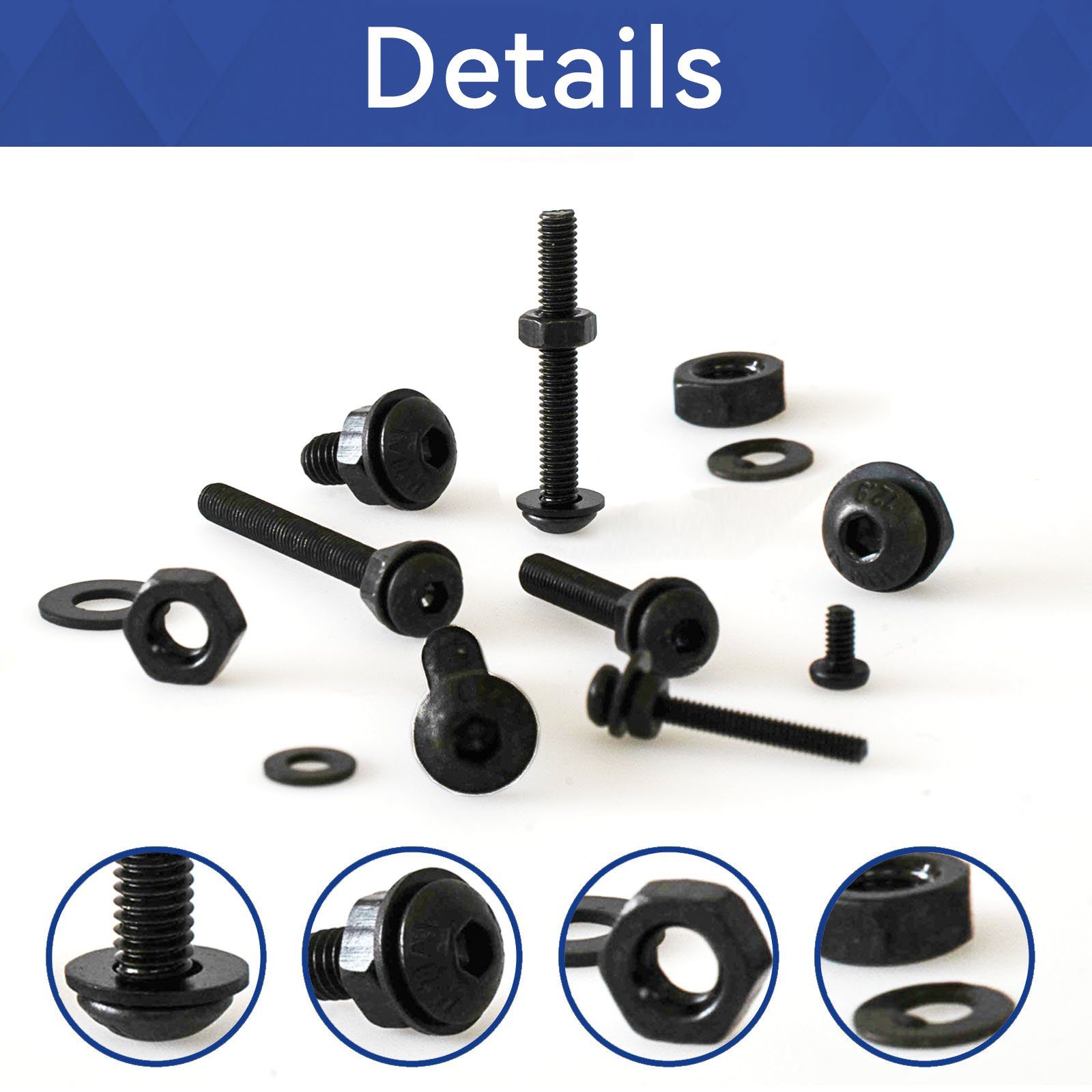 style home Schrauben-Set 813pcs M2 M3 M4 Innensechskant, (813 St), Linsenschrauben Set Kohlenstoffstahl, Schwarz