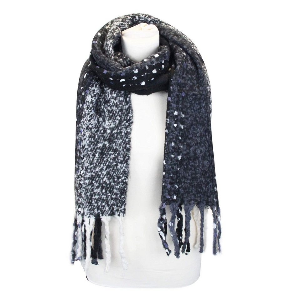 Winterschal Damenschal Halstuch Tuch Knitter-Optik leicht elastisch Silberfäden