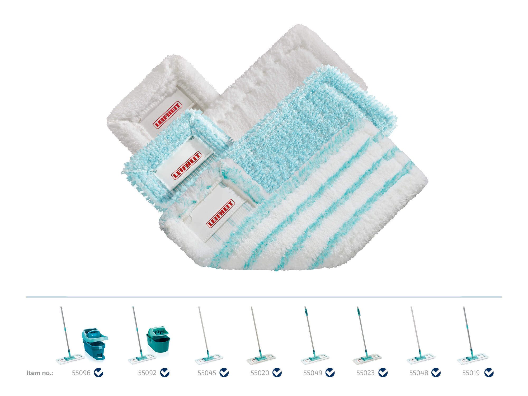 Leifheit 3er Set Wischbezug Profi XL Wischbezug (Mikrofaser,Kunstfaser, 18.0x50.0 cm, 3-tlg., Allround-Bodenreinigung, hygienisch reinigen, Staubbezug inklusive)
