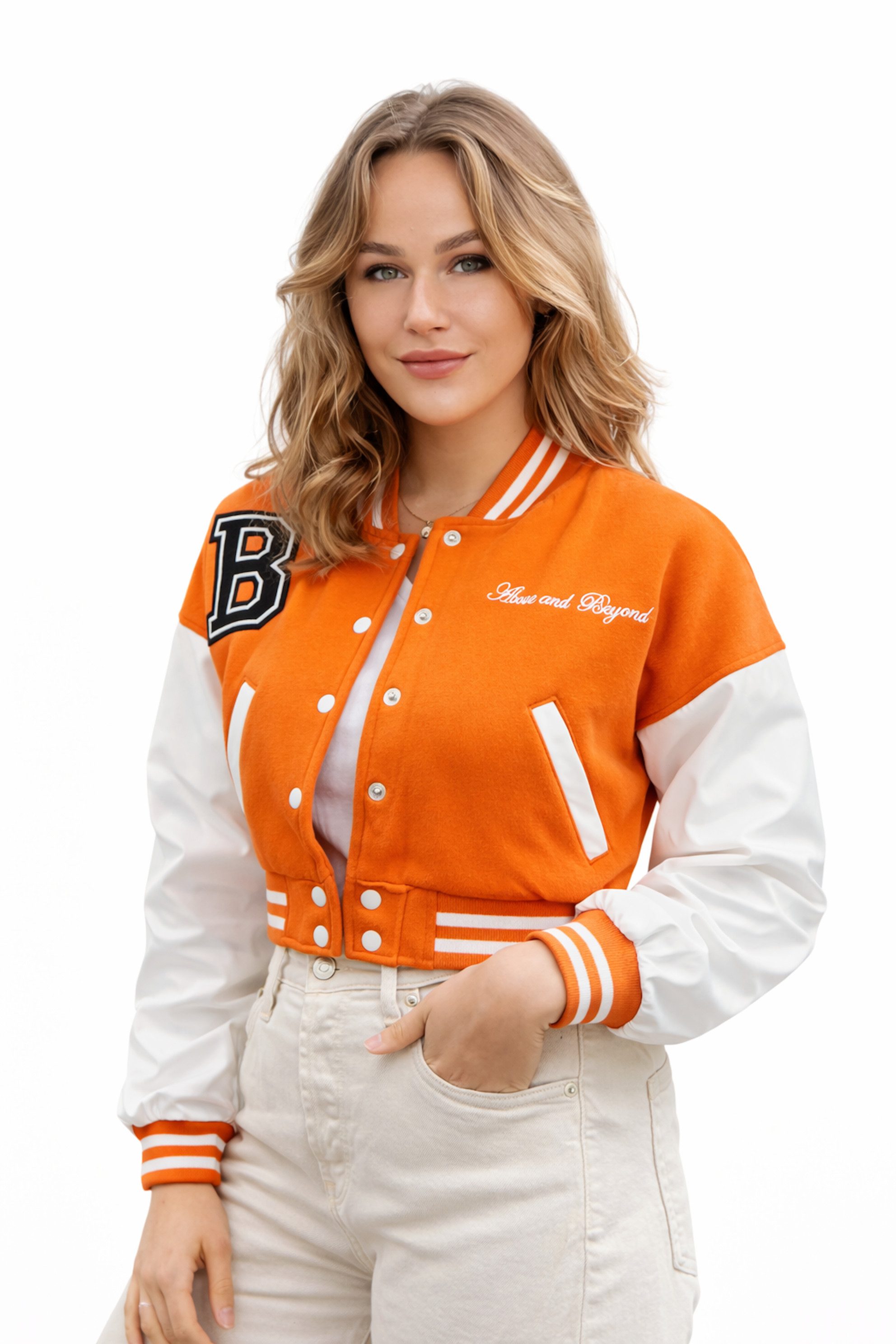 Worldclassca Collegejacke Worldclassca Damen Crop Collegejacke Übergangsjacke Bomberjacke