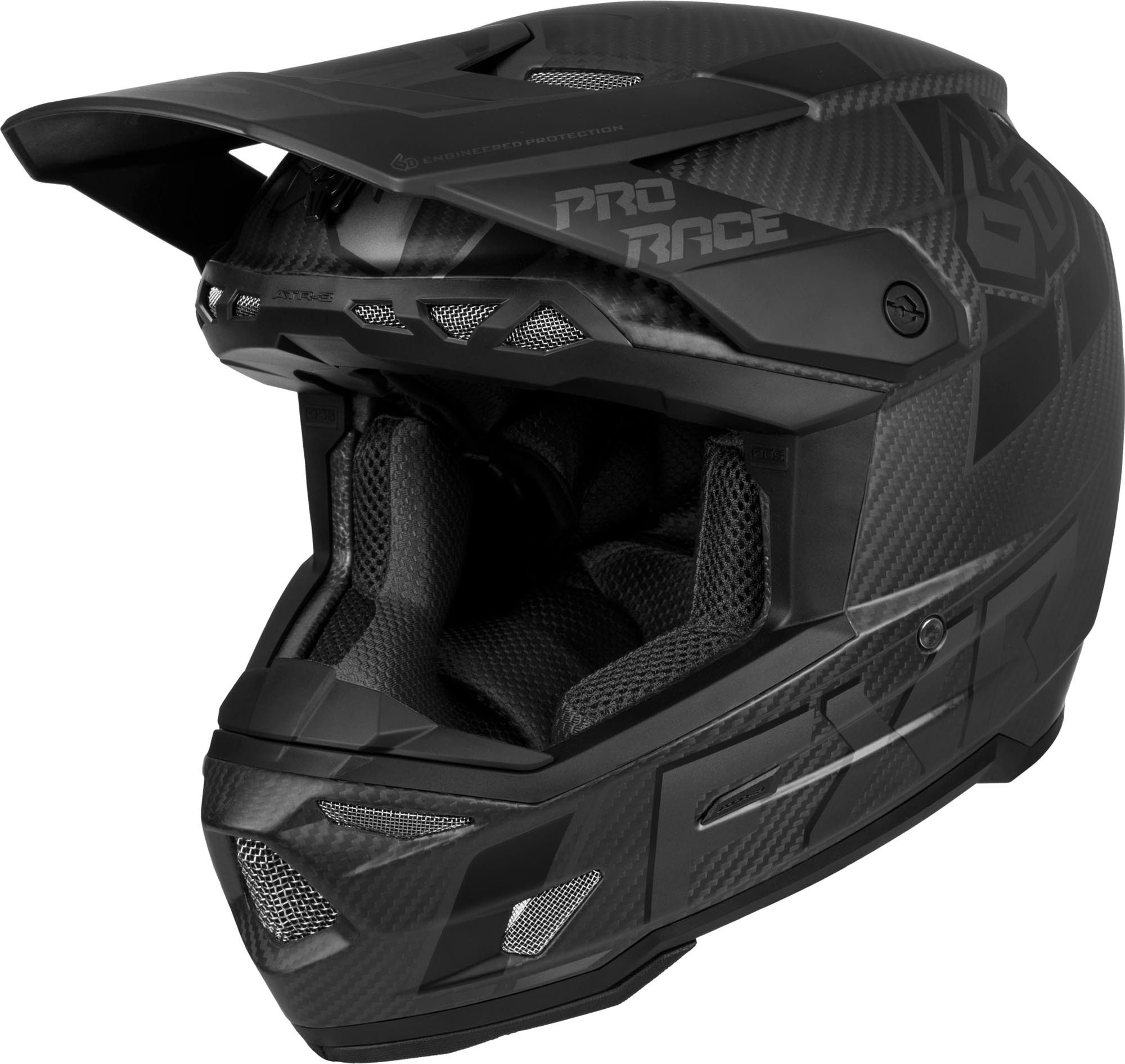FXR Motocrosshelm 6D ATR-3 Carbon Motocross Helm, Notfallsystem-polsterung (eqrs)