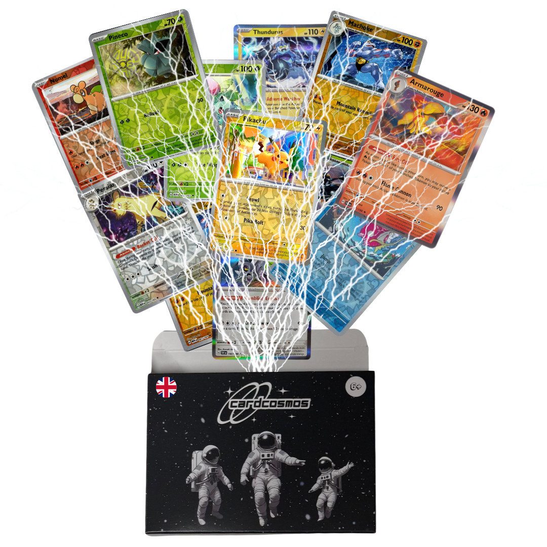 The Pokémon Company Sammelkarte Pokémon Karten Set Englisch – Holo Karten 20/50/100 inkl. 100 Hüllen