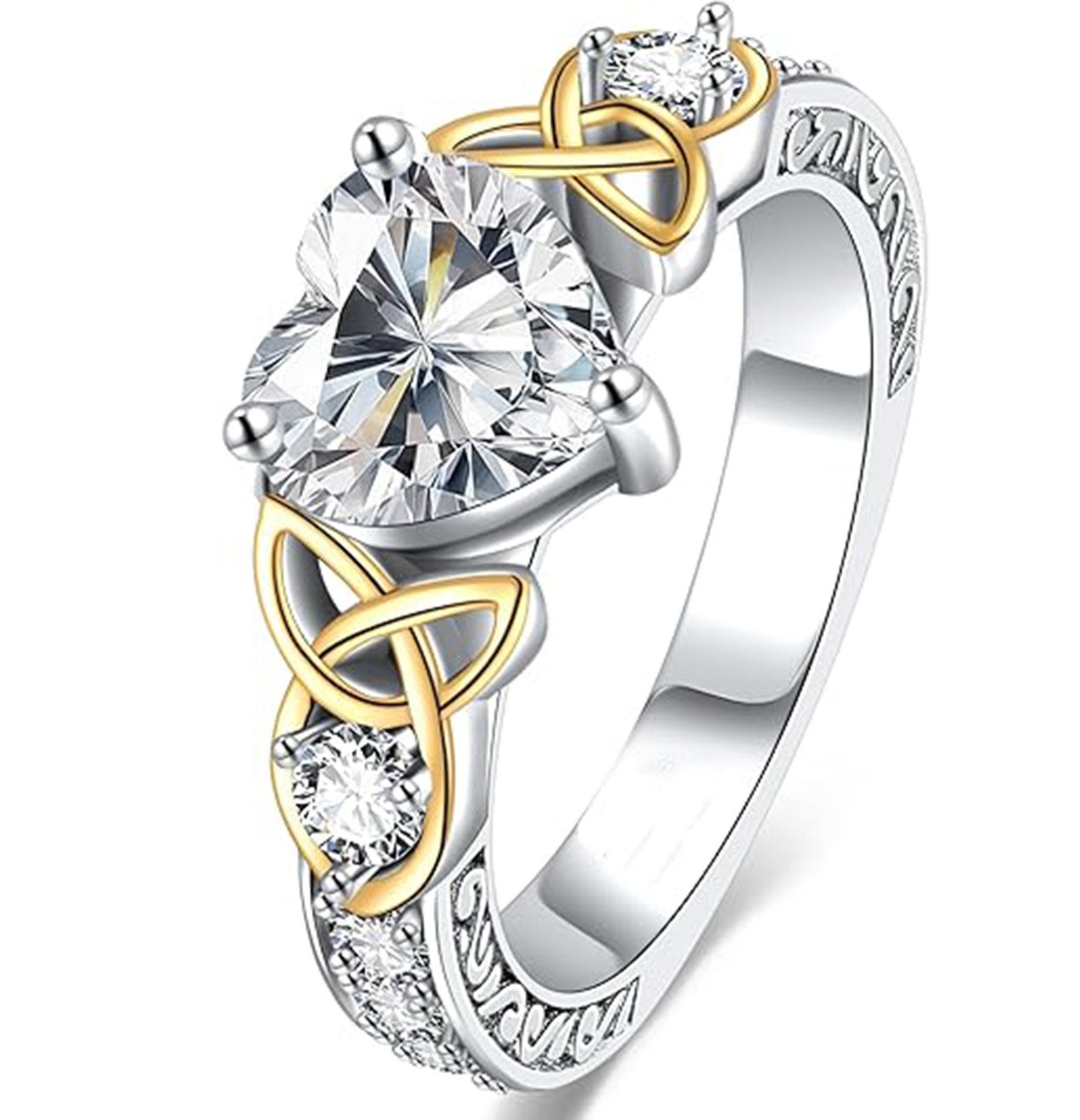 Jumpeak Diamantring Damenring,1ct, D/E,VVS/VS, 2EX, Diamantring für Damen, Verlobungsring, Geschenkideen für Damen,Überraschungsgeschenke,Liebes geschenk für sie