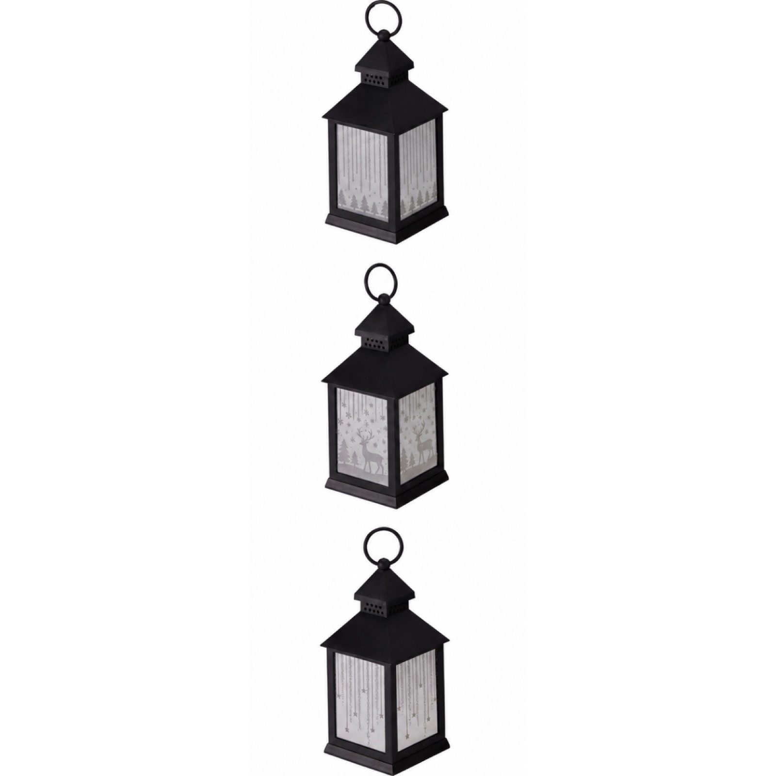 HAC24 LED Laterne Weihnachtslaterne Dekolampe Weihnachtsdeko Tischdeko Weihnachten, mit Timer / Batteriebetrieben
