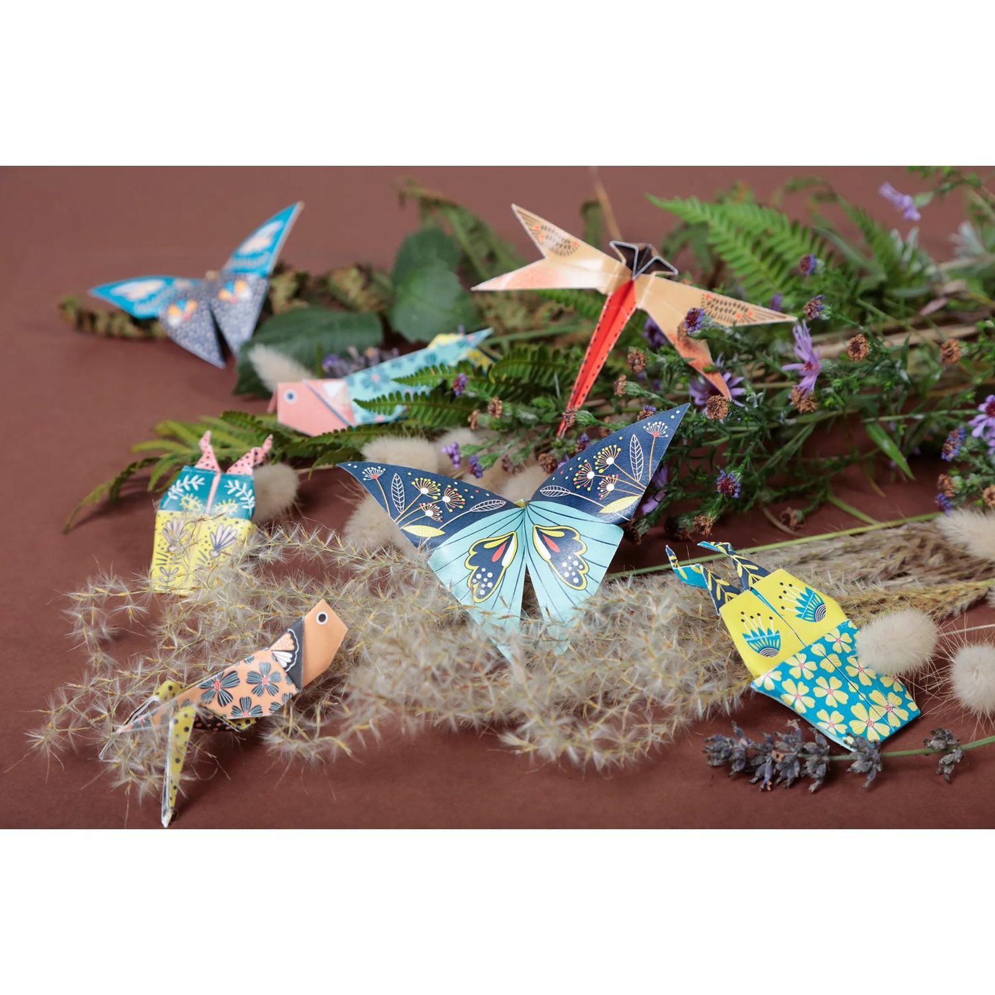 CLAIREFONTAINE Bastelkartonpapier Clairefontaine Origami, 60Bl 3 Formate, Insekten