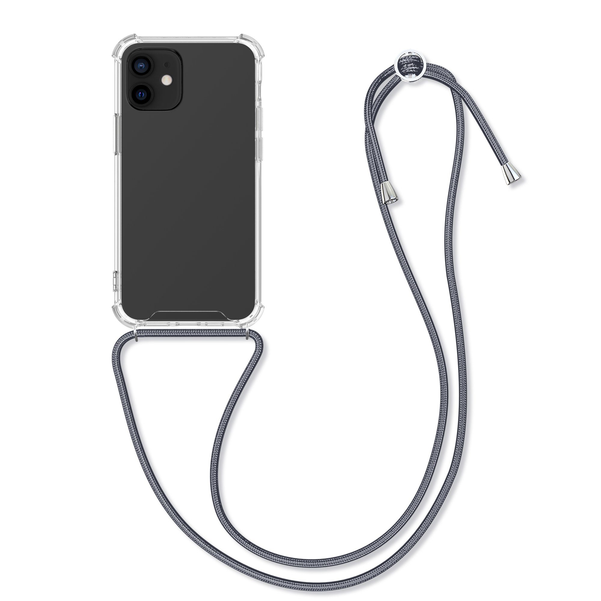 kwmobile Etui Necklace Case für Apple iPhone 12 / 12 Pro, Hülle Silikon mit Handykette - Band Handyhülle