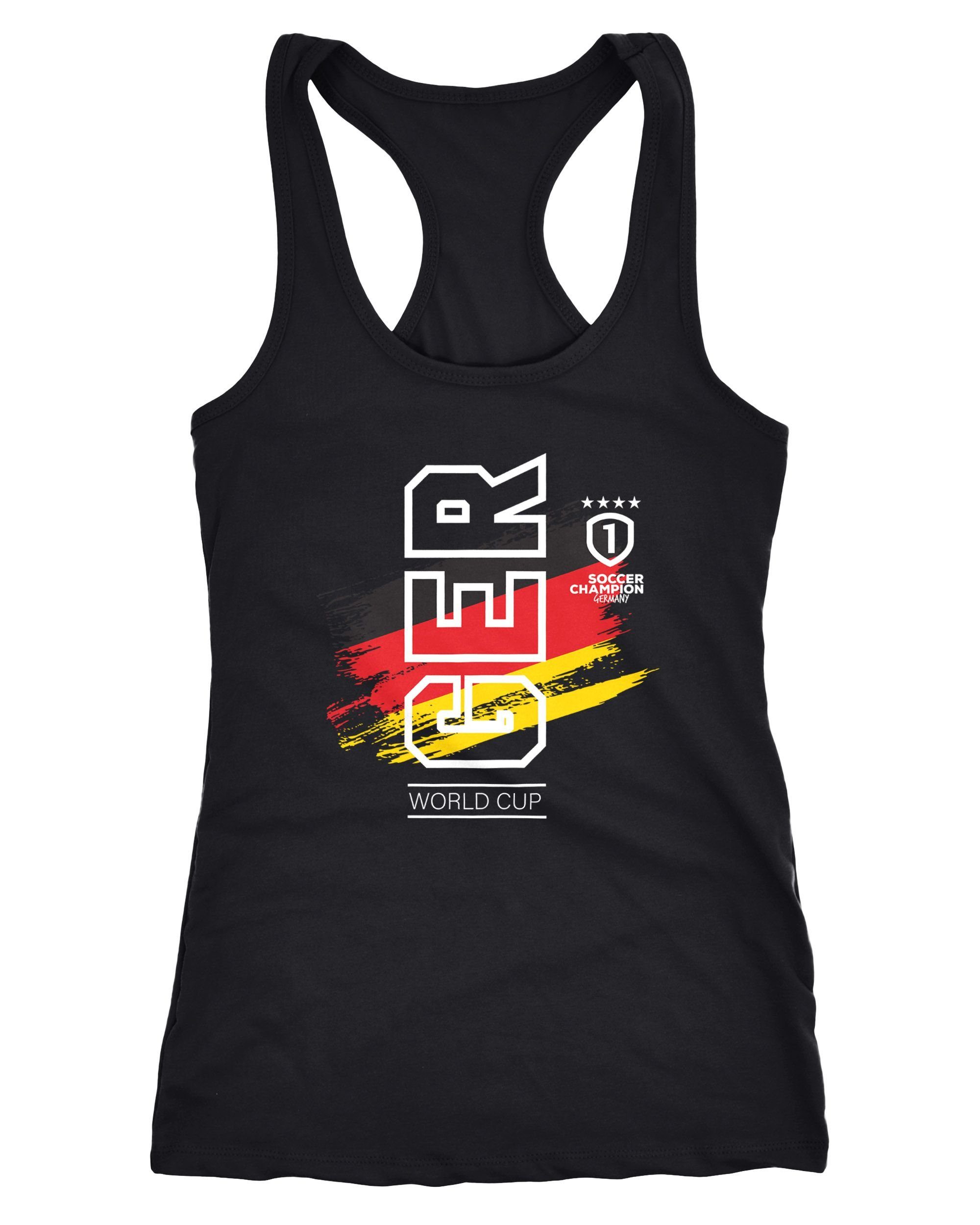 MoonWorks Tanktop Damen Deutschland Tanktop WM Fußball Weltmeisterschaft 2018 World Cup Fan-Shirt Germany Moonworks®