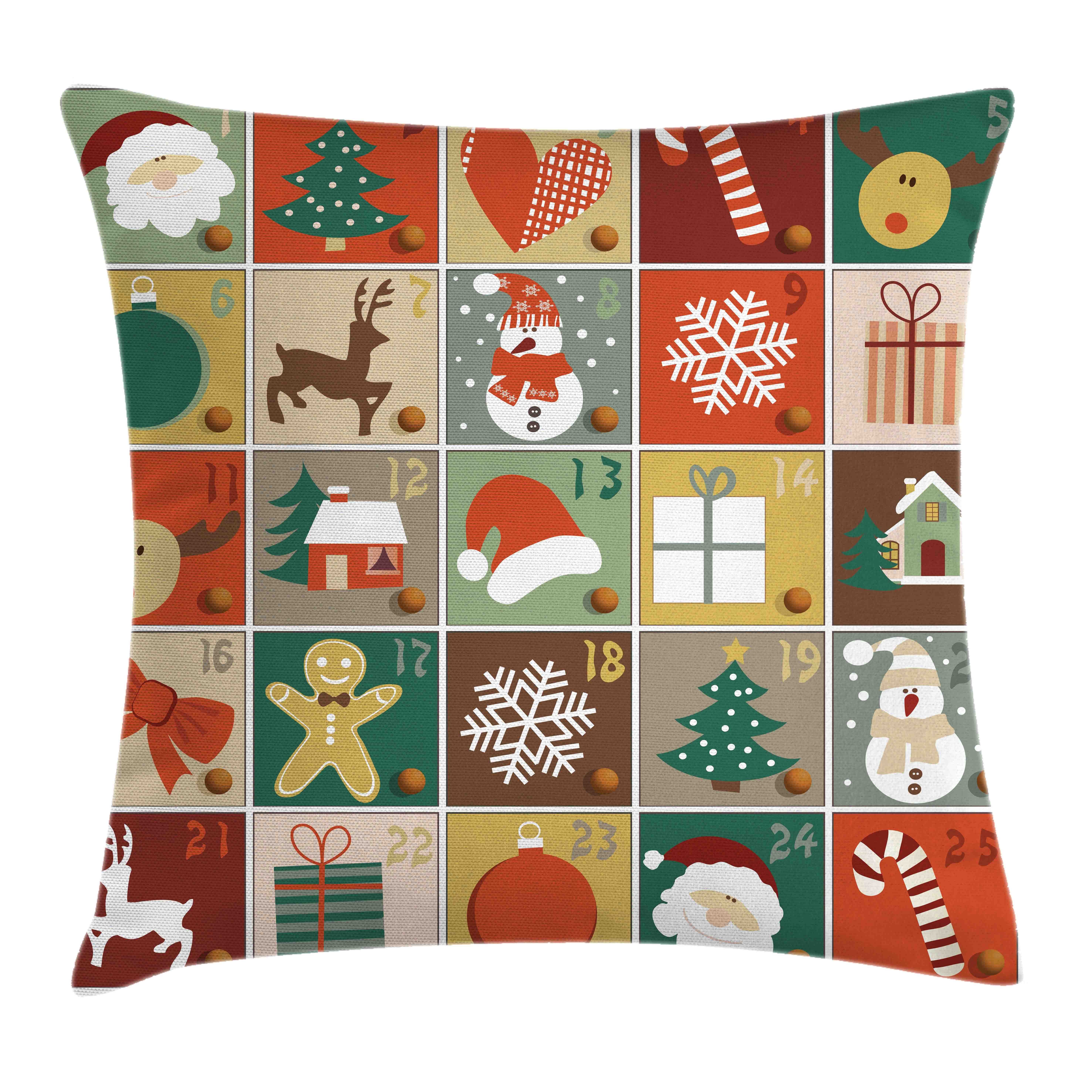 Abakuhaus (1 mit Kissenbezüge Weihnachten Kissenhülle Beidseitiger Lebkuchen-Mann-Ren Reißverschluss Druck, Stück), Farben Farbfesten