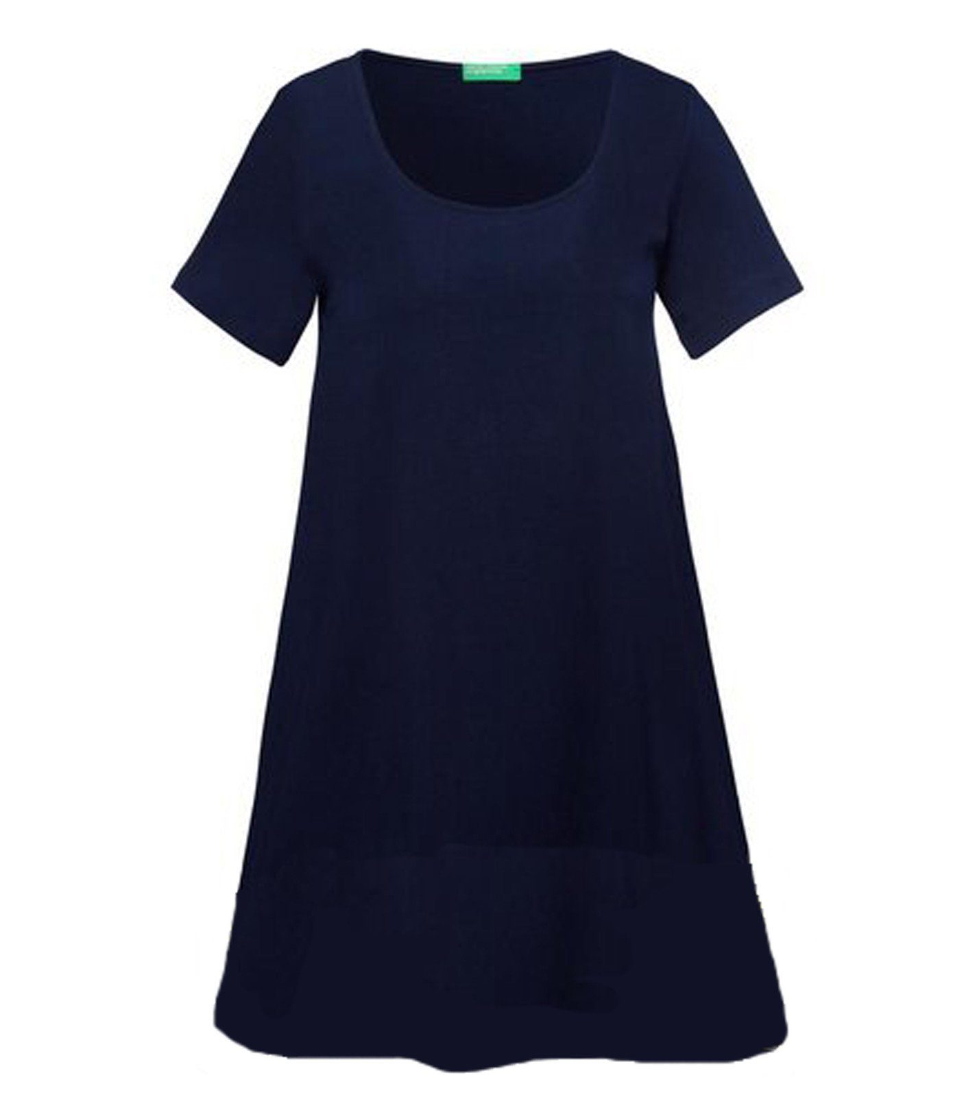 United Colors of Benetton Jerseykleid »UNITED COLORS OF BENETTON  Jersey-Kleid unifarbiges Damen Sommer-Kleid mit ausgestellter Passform  Rundhals-Kleid Blau« online kaufen | OTTO