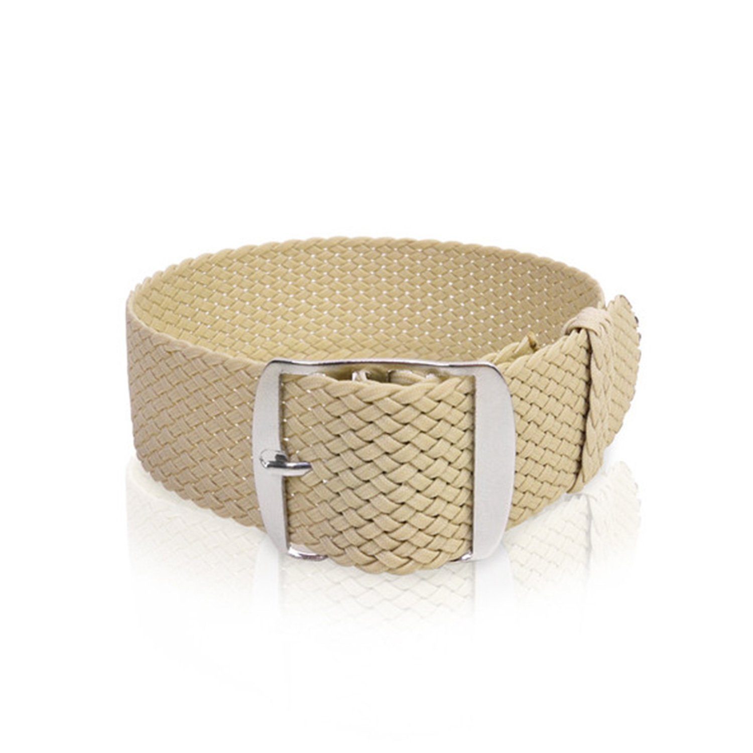 Perlonband Technik Uhrenarmband 20mm Selva beige,