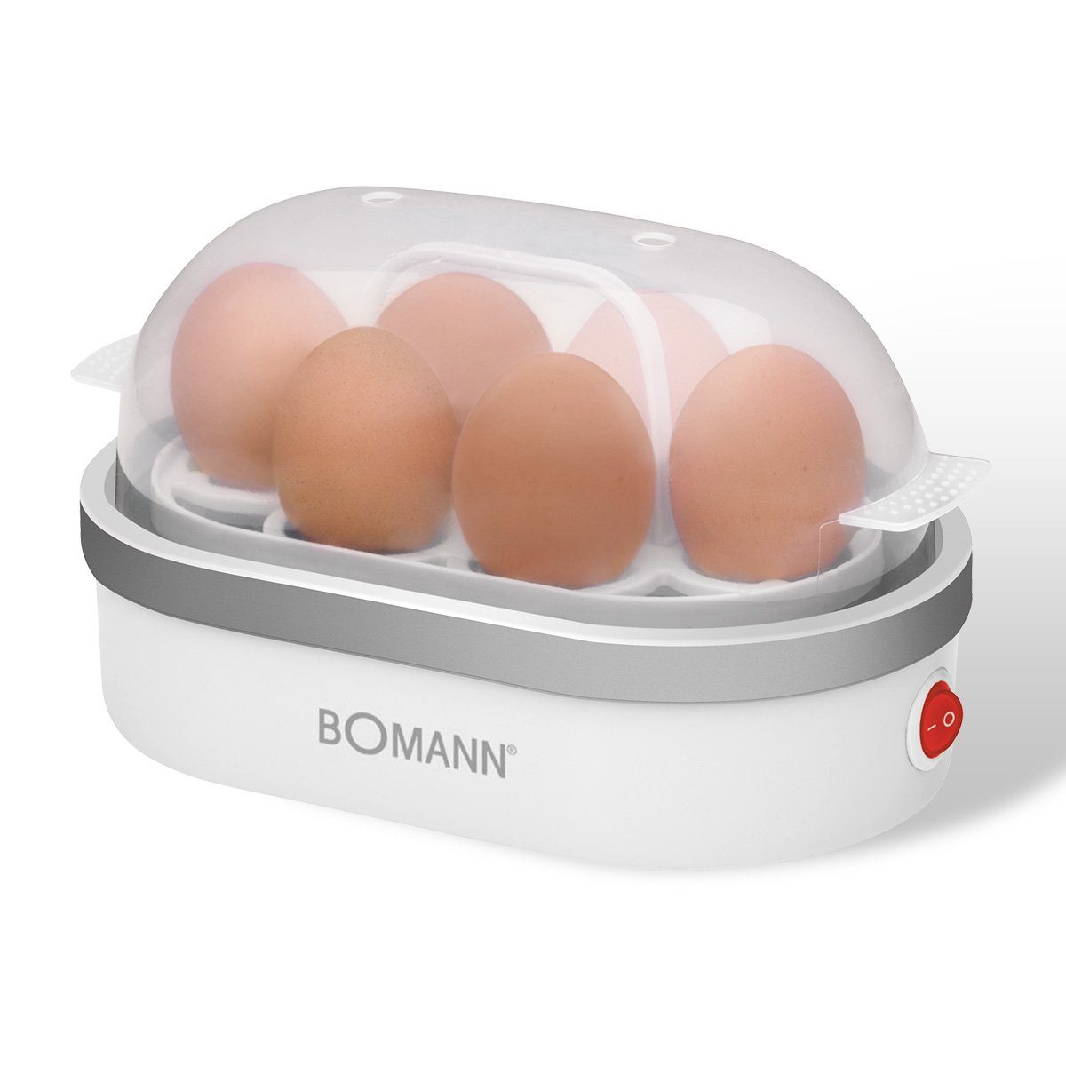 BOMANN Eierkocher EK 5022 CB, Eierkocher mit Summer für bis zu 6 Eiern, 400W