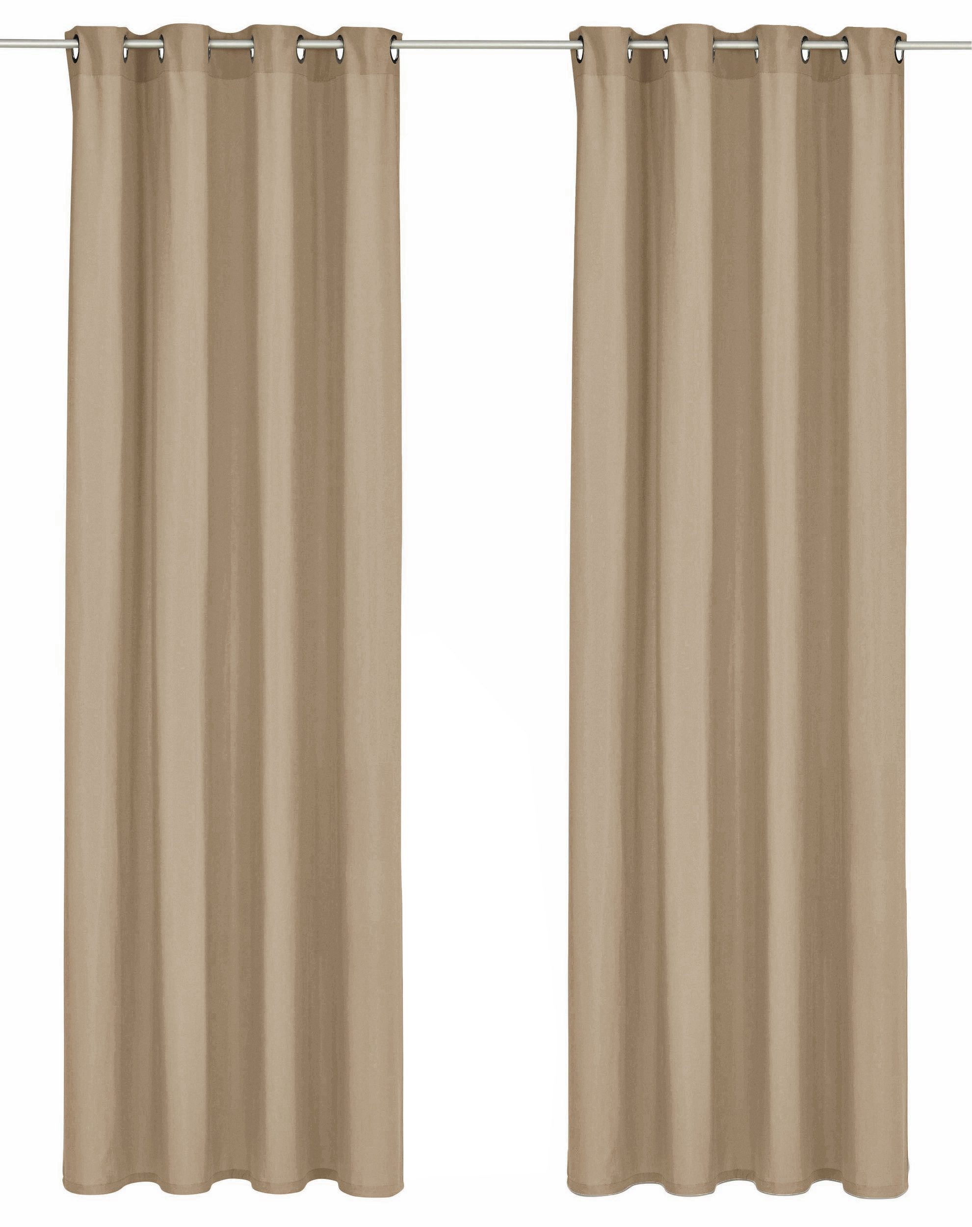 OTTO home Vorhang Raja (2 St), Ösen, blickdicht, Polyester, einfarbig, Einfache Montage, Pflegeleicht, Ösen, 2 er Pack, uni