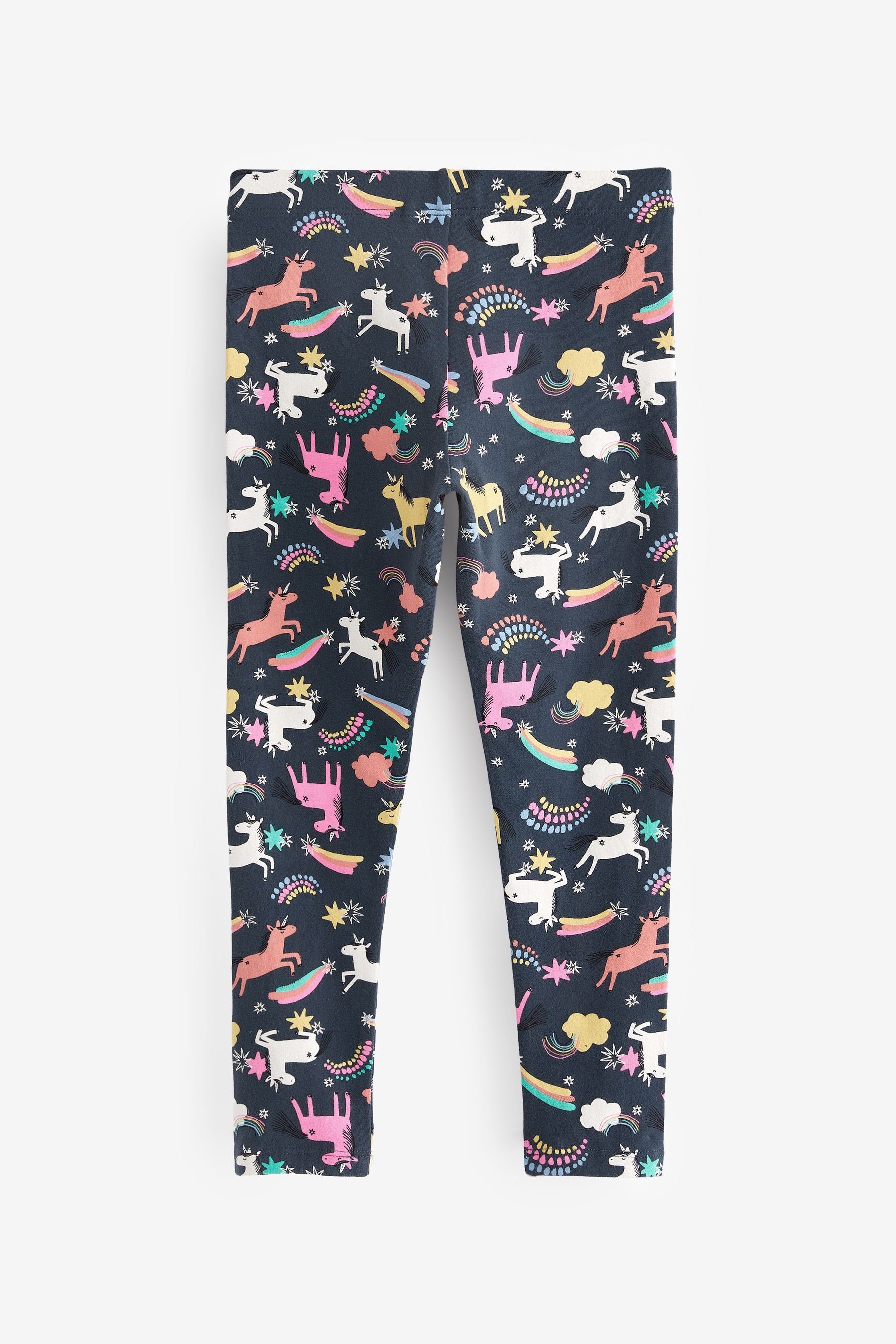 Leggings Next Navy (5-tlg) Leggings, Print Unicorn/Pink/Heart 5er-Pack Blue/Rainbow