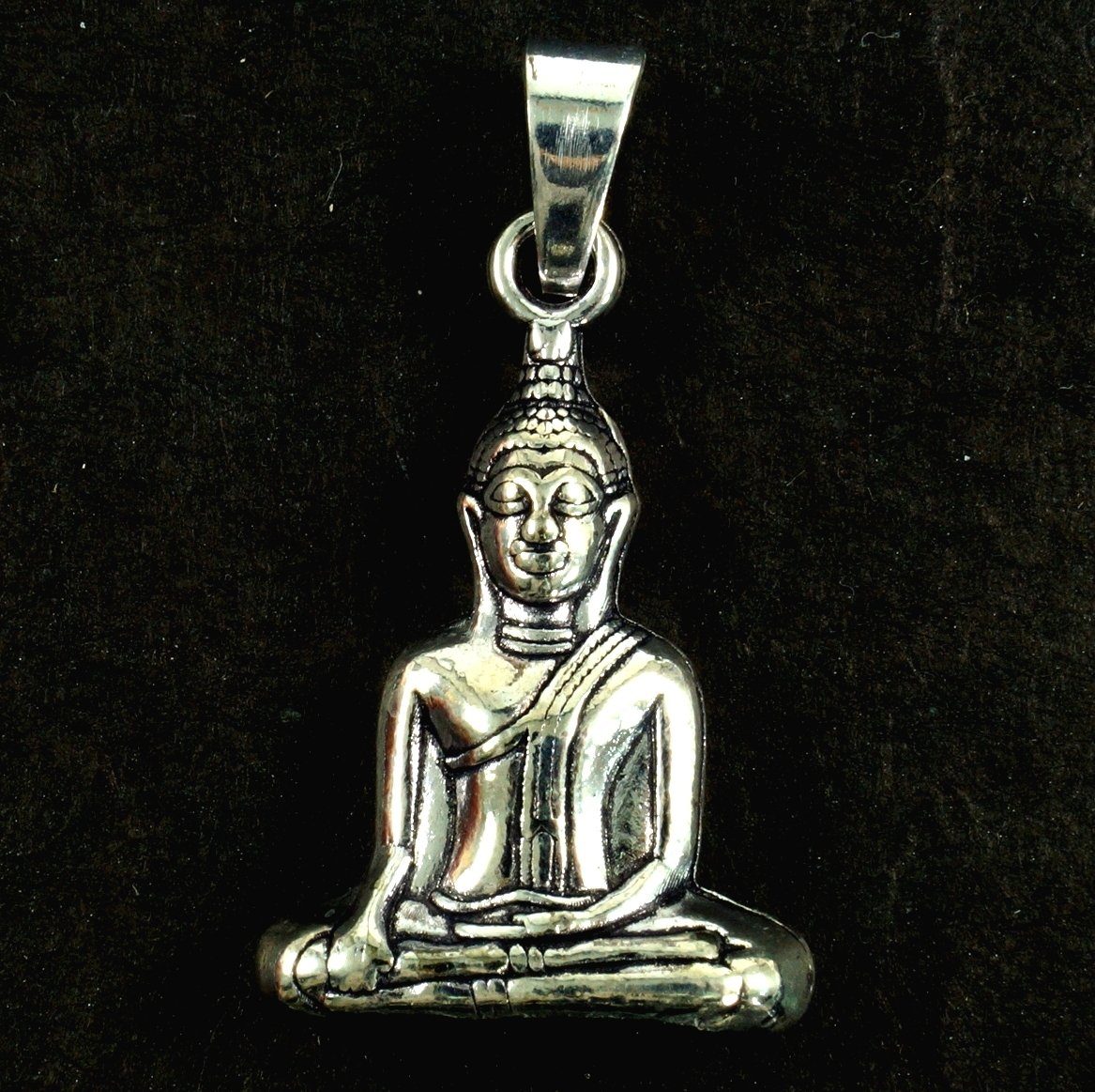 Kettenanhänger Buddha Kettenanhänger aus Messing - silber