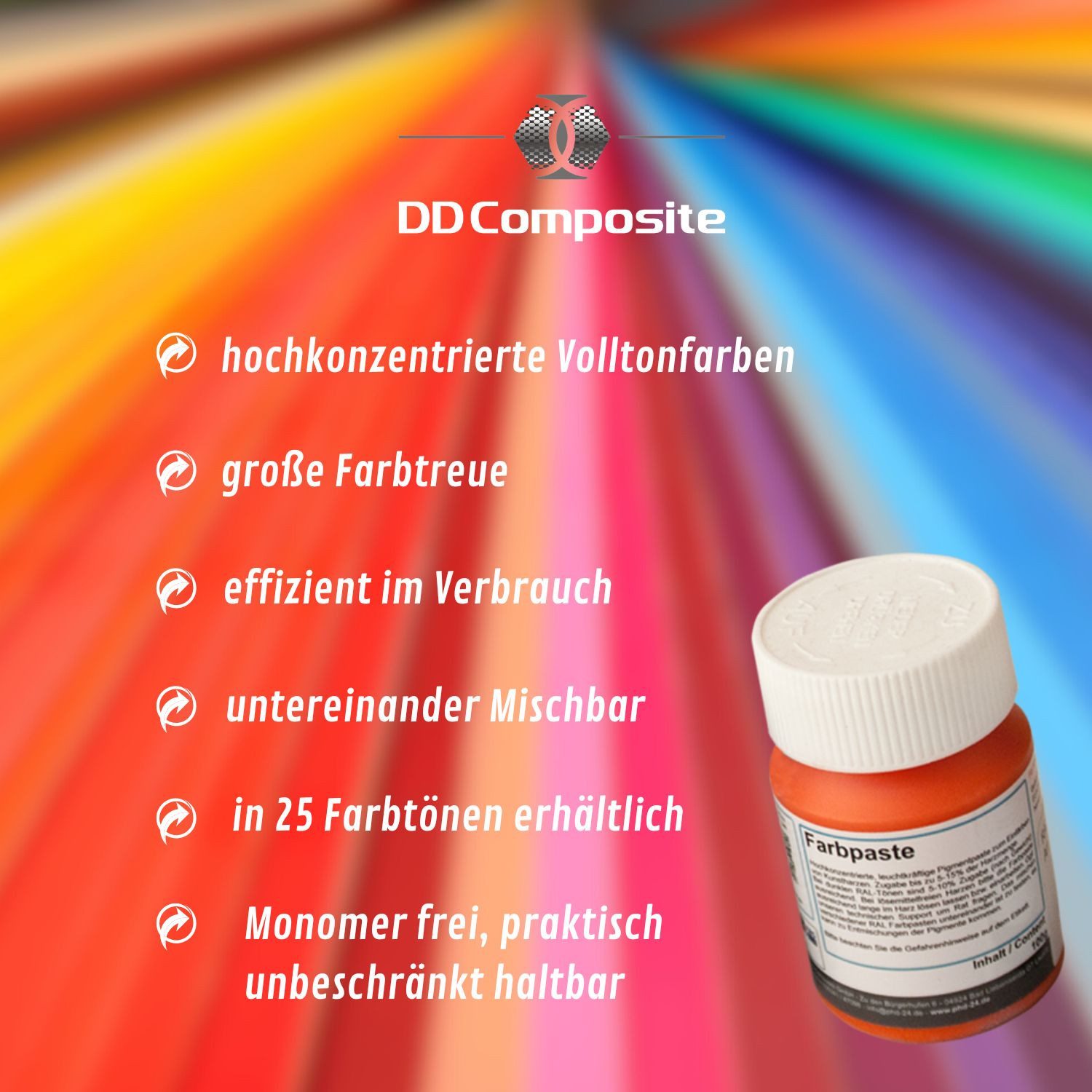 DD Composite Harzfarbe 100g Farbpaste papyrusweiß RAL 9018