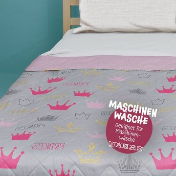 Tagesdecke Kinderdecke, Bestlivings, Tagesdecke 170 x 210 cm mit wattierter Zwischenlage, Bettüberwurf - leichte Überwurfdecke, Sommerdecke gesteppt - Steppdecke mit kinderfreundlichen Motiven