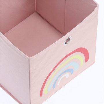 HTI-Living Aufbewahrungsbox Aufbewahrungsbox Vlies 2er Set Rainbow (Set, 2 St., 2x Faltbox Motiv Regenbogen blau und rosa), Kinderzimmerzubehör Ordnungsbox