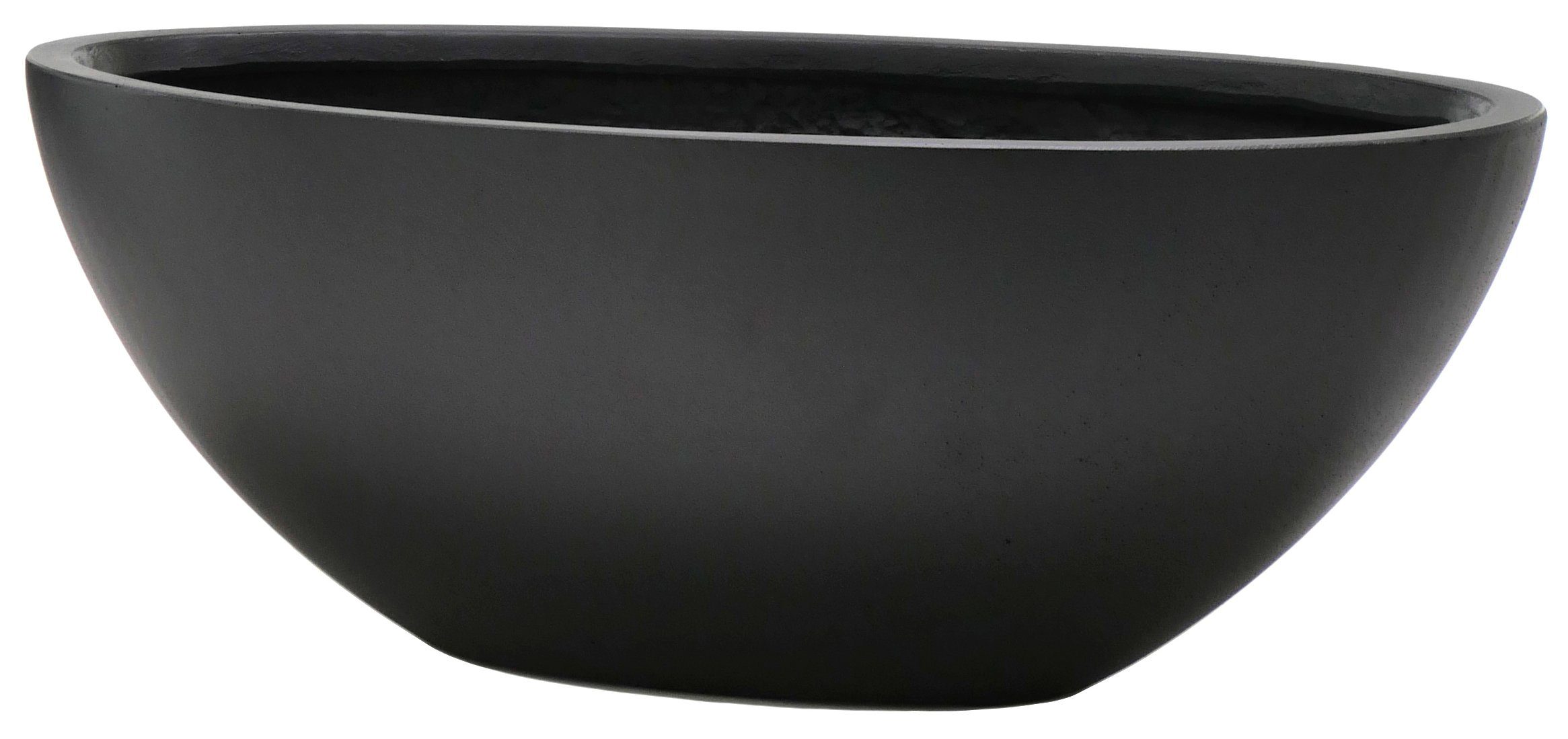 Flingora Jardiniere Dalia, Fiberglas - Indoor & Outdoor - Samtschwarz - 55 x 28 x 21 cm