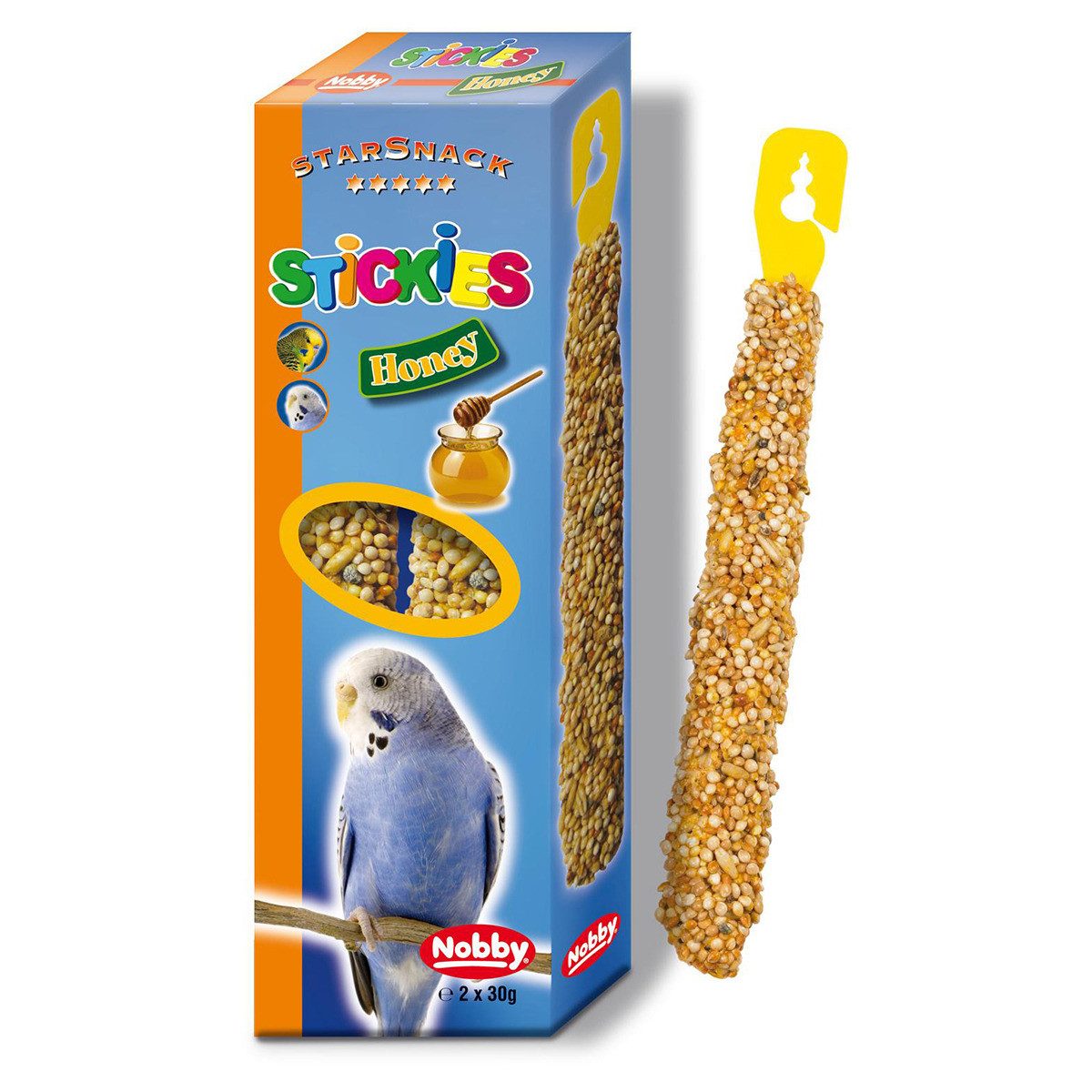 Nobby Stickies Sittiche Honig 2 x 30 g, für: Vogel