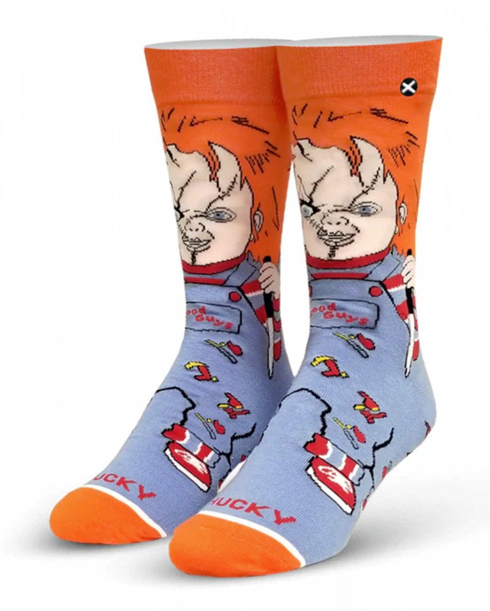 Horror-Shop Dekofigur Chucky die Mörderpuppe Good Guys Horror Socken