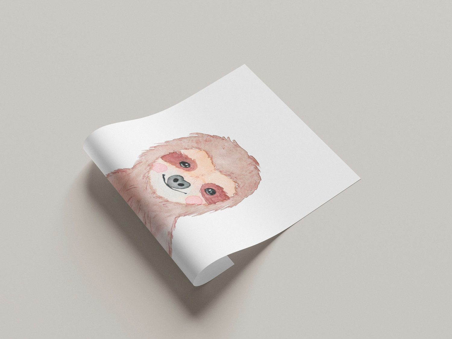 Lüttenhütt Bild mit Rahmen oder Poster, Freundliches Faultier, Fantasy, Faultier, Tiere (1 St), HD Premium Druck