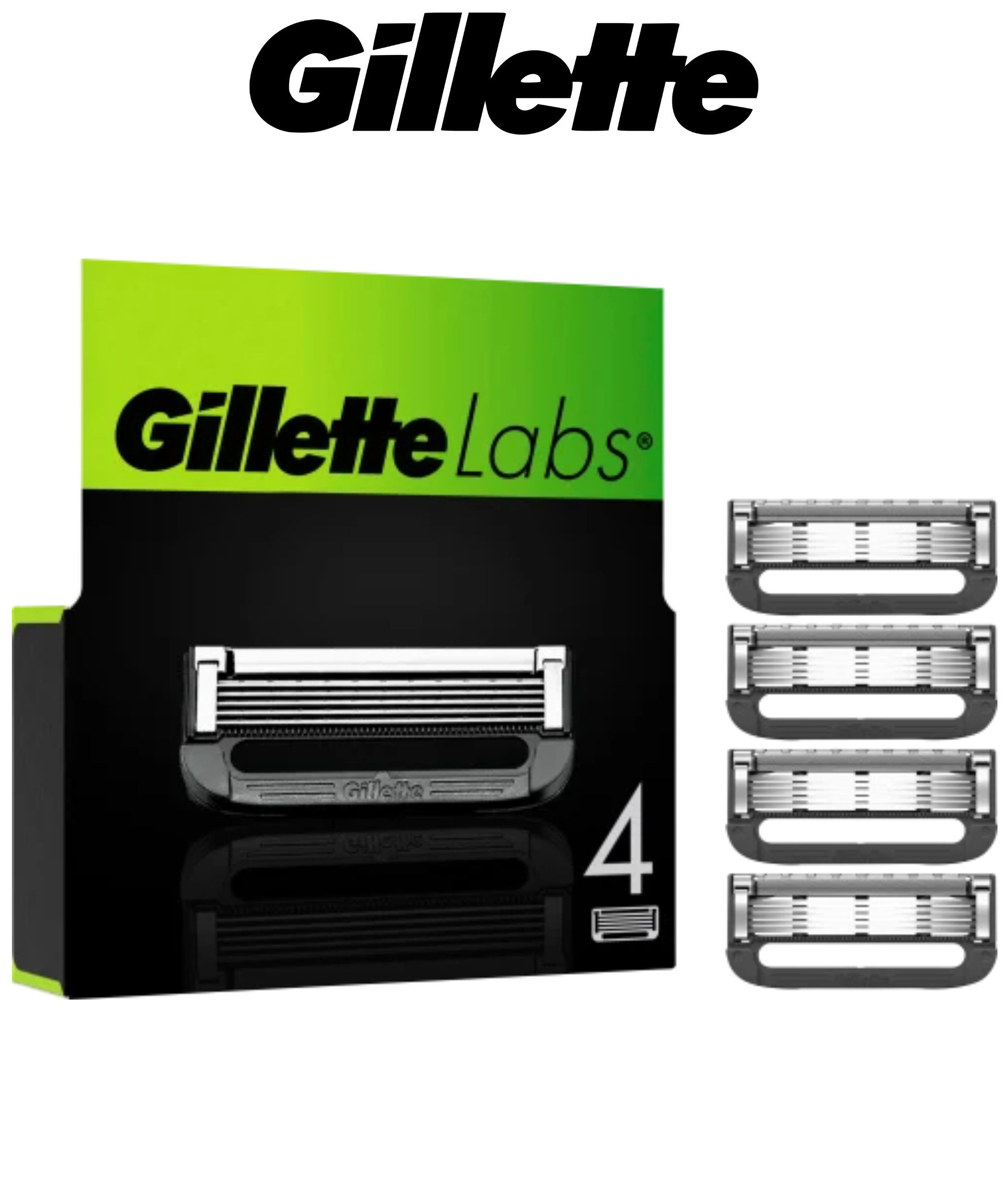 Gillette Леза для бритви Labs, 4-tlg., Kompatibel mit allen GilletteLabs Rasierern