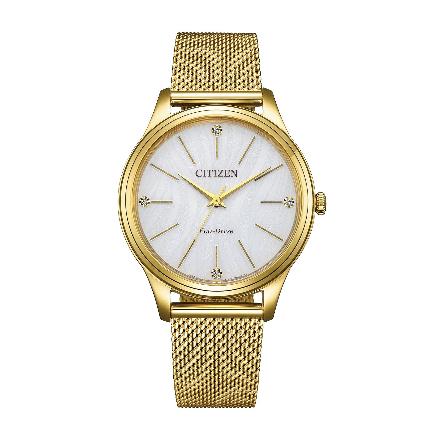 Citizen Solaruhr Elegance / Mesh EM1222-87A, Armbanduhr, Damenuhr, Edelstahlarmband, analog