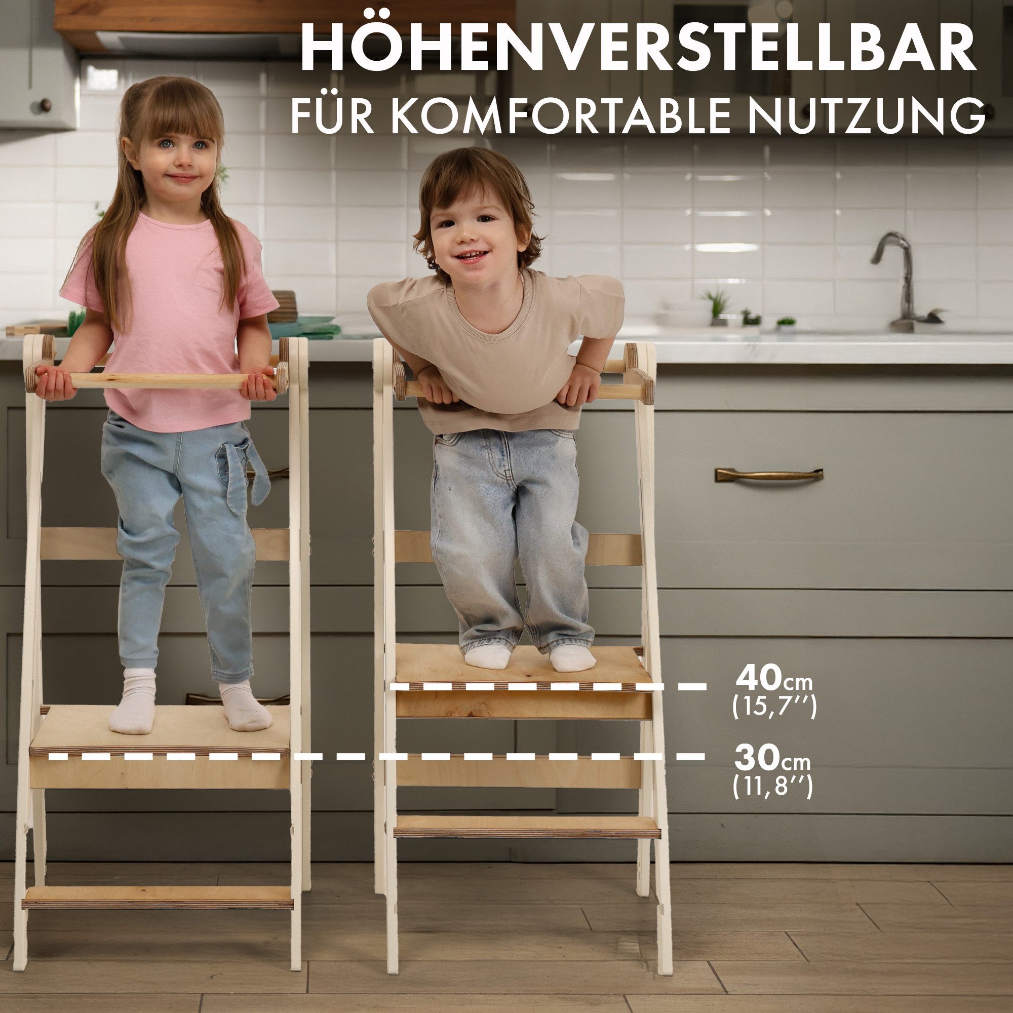 Goodevas Kinderklappstuhl Montessori-Lernleiter: Klappbare Lernleiter günstig online kaufen