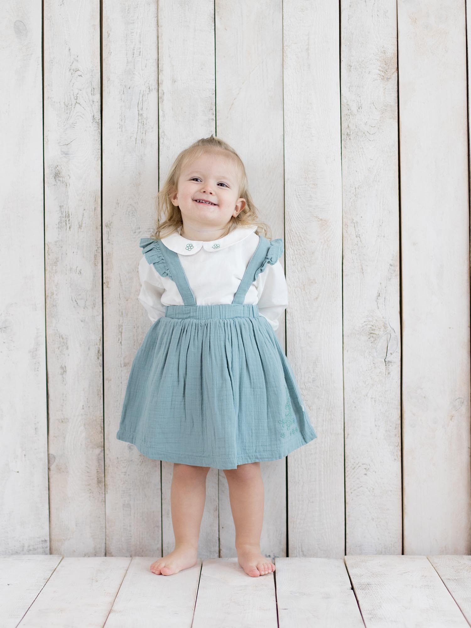 OrganicEra Sommerkleid Baby Kleid Musselin mit Rüschen, Bio-Baumwolle (Einzelstück, 1-tlg) GOTS-zertifiziert