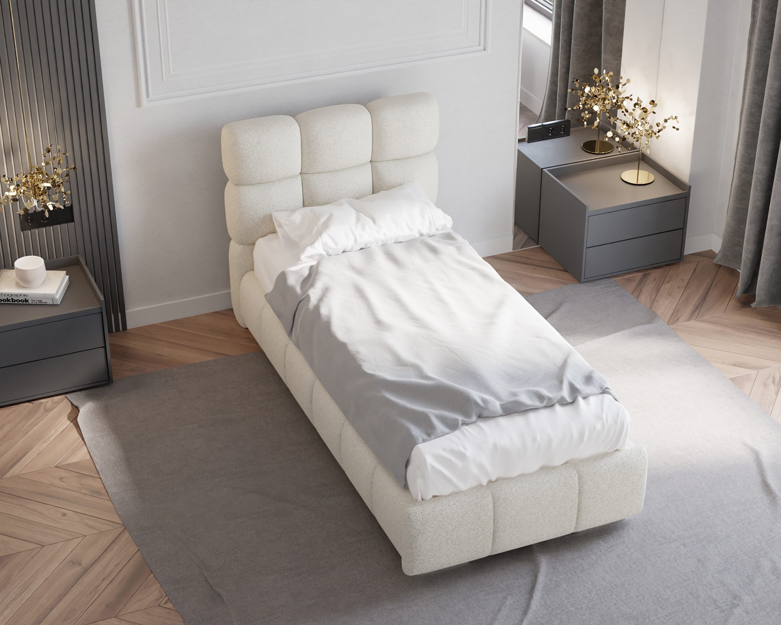 Homesy Polsterbett Bliss, Ein Luxusbett in jeder Größe 120x200cm 100x200 cm 90x200cm