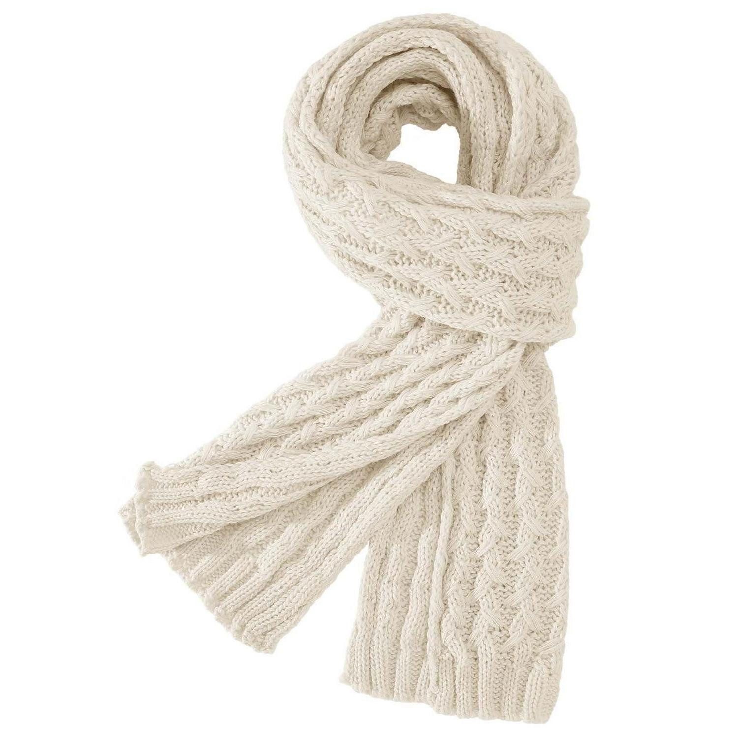 LuxusKollektion Strickschal Schal Damen Winter Lang Strick Weiß, (1-St)