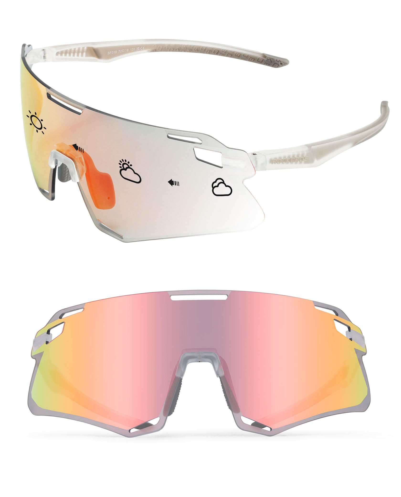 Fahrradbrille Sportbrille Herren Damen Fahrrad MTB Outdoor TR90 Rahmen