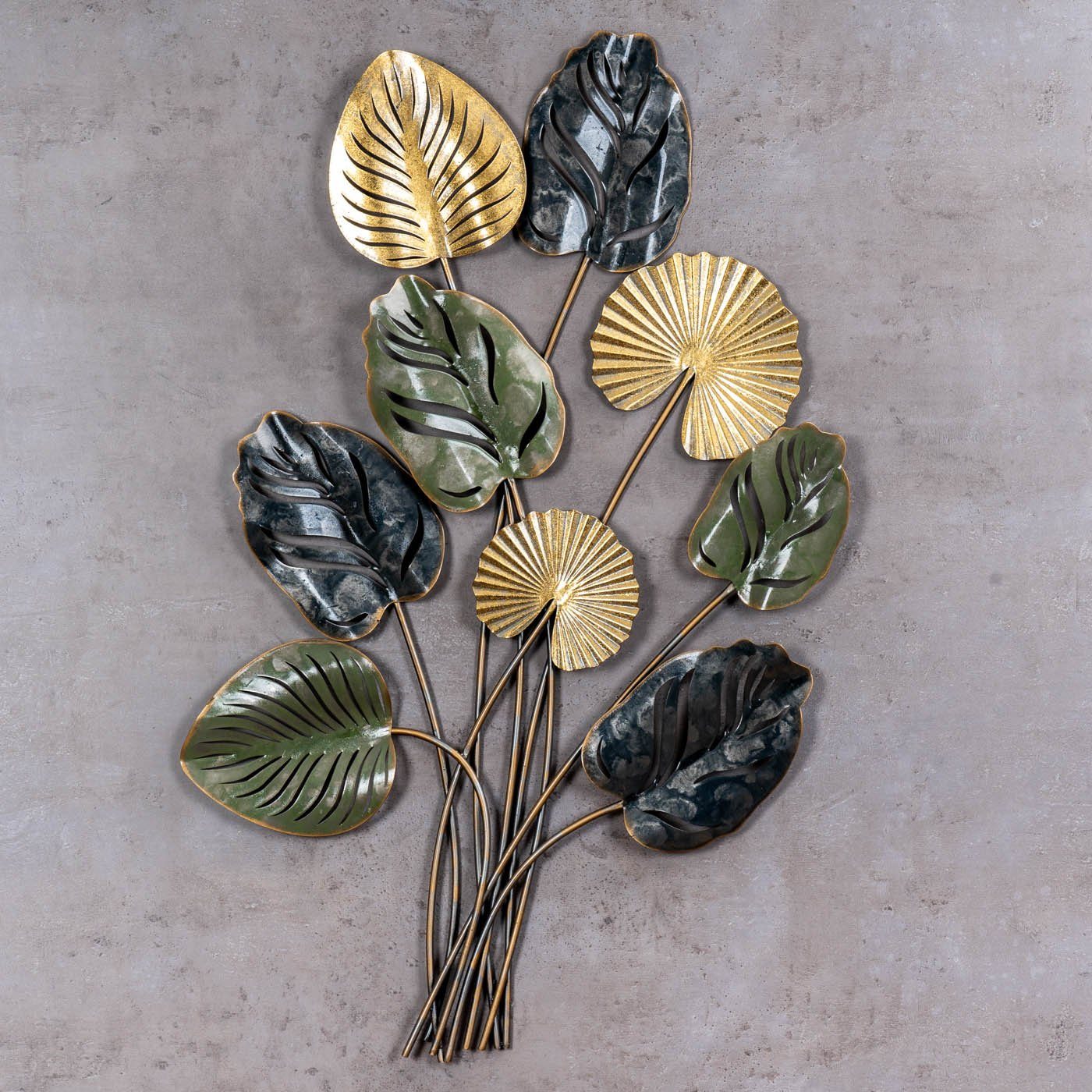 Levandeo® Wandbild, Monstera Metall Wandbild H86cm 3D Metallbild Wandkunst günstig online kaufen