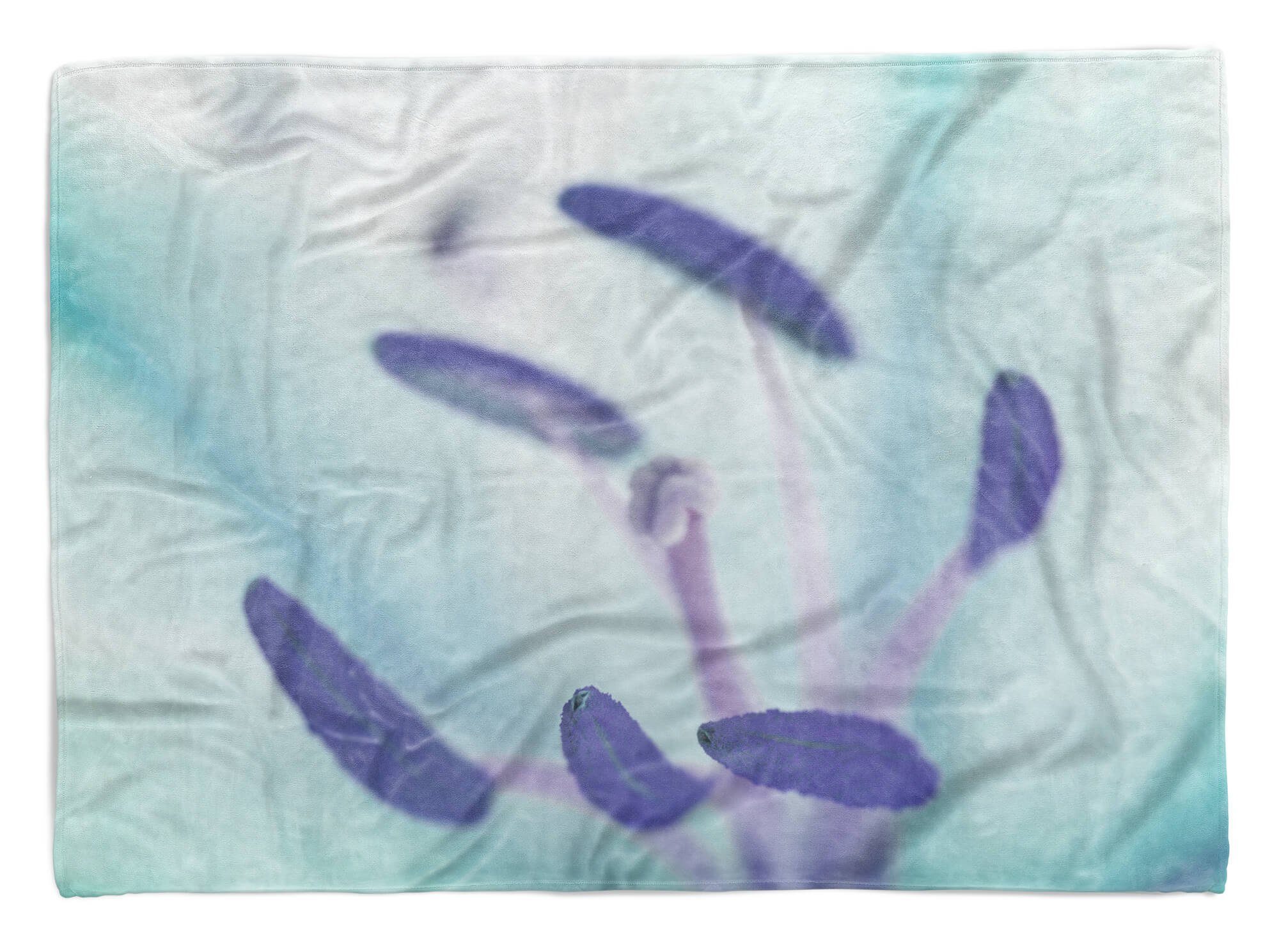 Baumwolle-Polyester-Mix (1-St), Sc, Handtücher Kunstvoll Strandhandtuch Handtuch Fotomotiv Art Saunatuch Sinus mit Blüte Handtuch Kuscheldecke