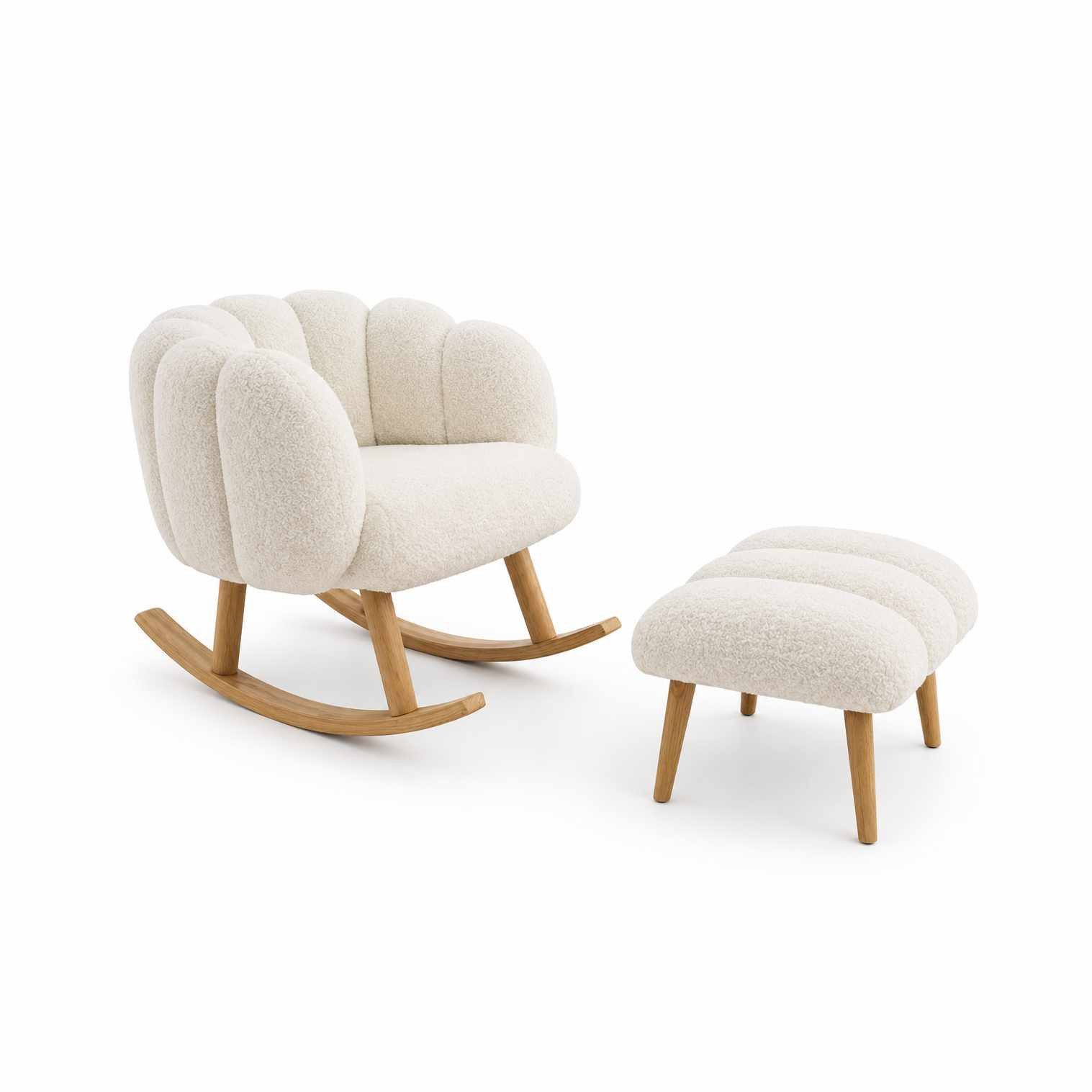 Skye Decor Schaukelstuhl Lotus Schaukelstuhl-Pouf-Set (Set, 2 St), 2-teiliges Set