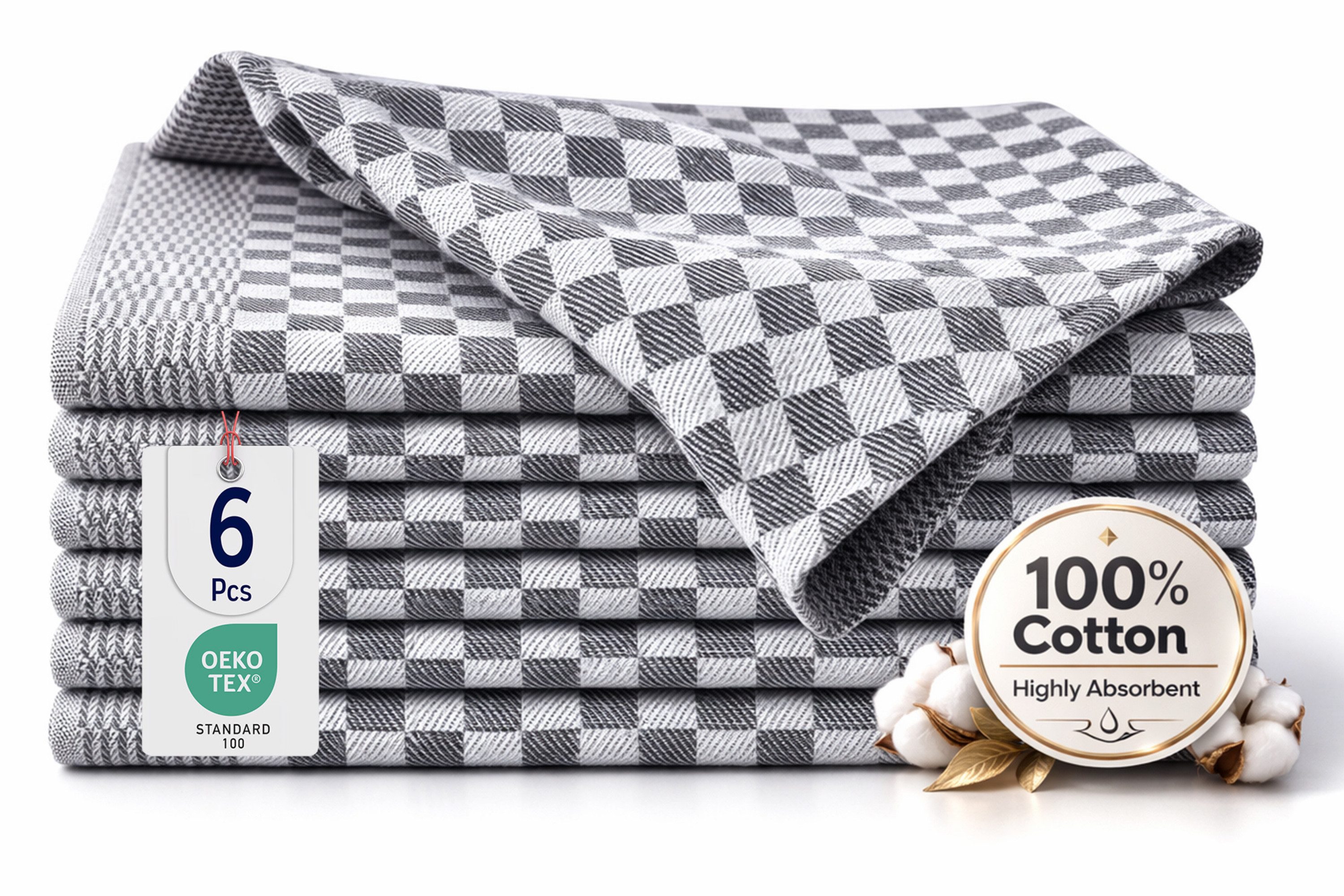 BARBONS Geschirrtuch Geschirrtücher Baumwolle, Küchentücher, Küchenhandtücher 240 g/m², (6-tlg), 50x70 cm, 6er