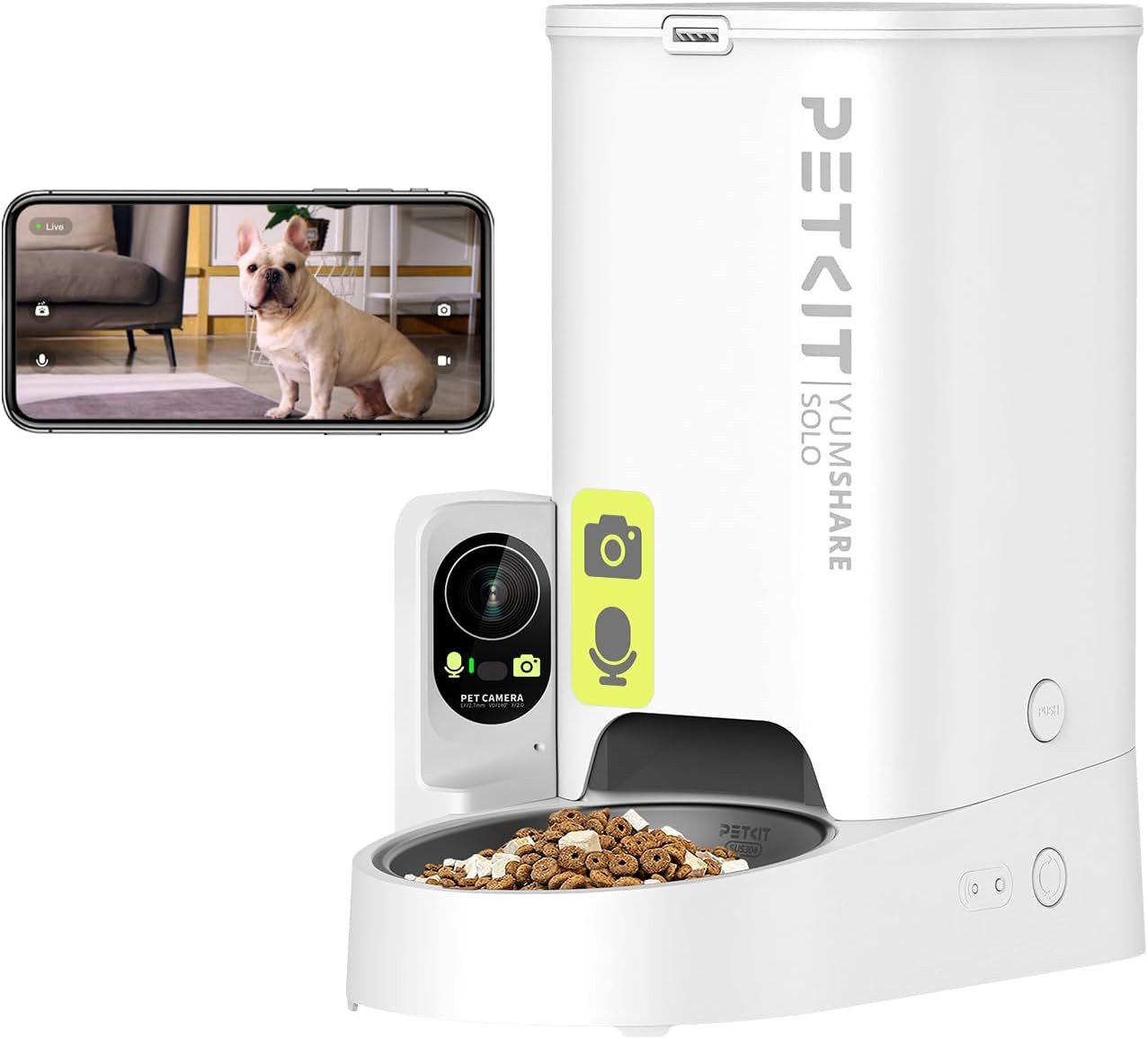 PETKIT Katzen-Futterautomat PETKIT YUMSHARE Solo with Camera, Futterautomat mit Kamera