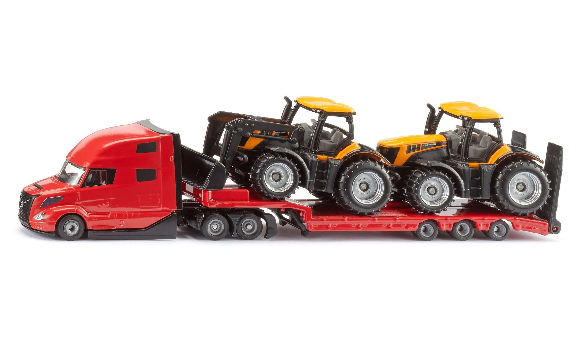 Siku Spielzeug-Landmaschine Volvo LKW mit JCB Traktoren
