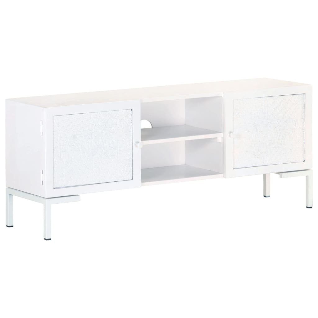 vidaXL TV-Schrank TV-Schrank Weiß 115x30x46 cm Massivholz Mango