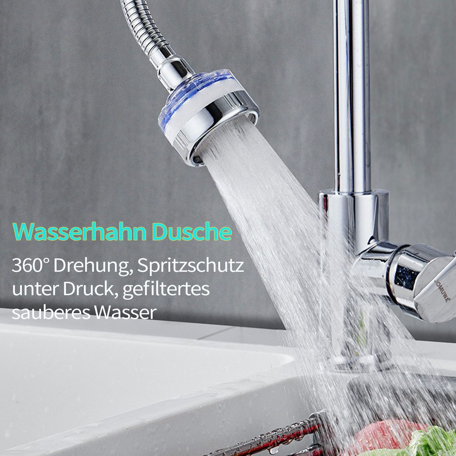 Refttenw Wasserhahnfilter Küchenfilter-Wasserhahn-Set