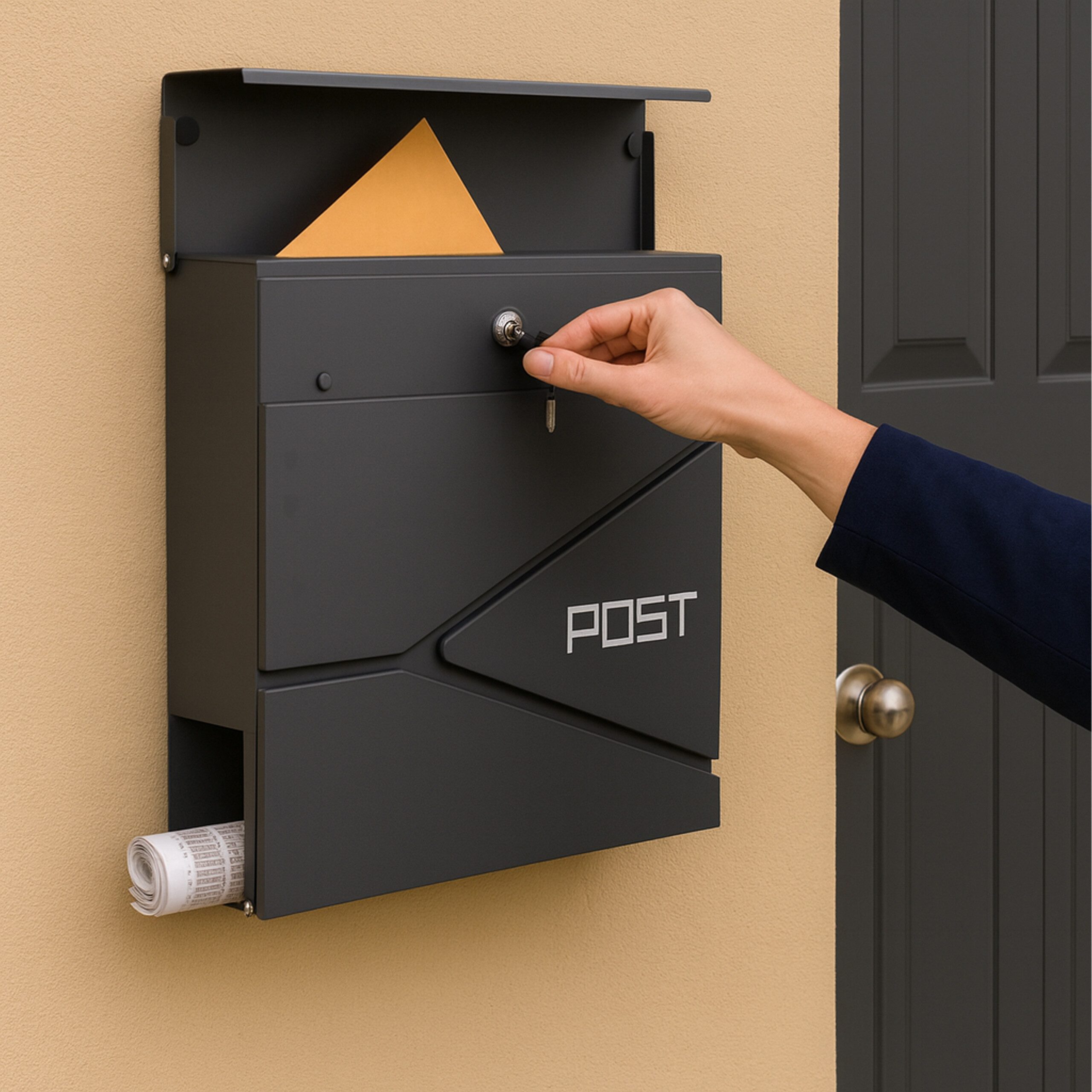 relaxdays Briefkasten mit Zeitungsfach (1-St), Anthrazit günstig online kaufen