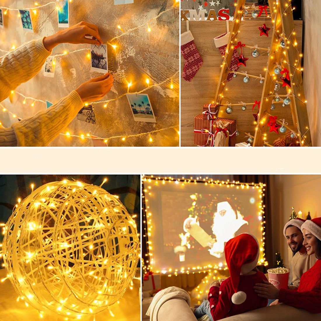DAYUT LED-Lichterkette Weihnachtsdekoration, 3m Weihnachtslichter, Dekoration Outdoor Indoor