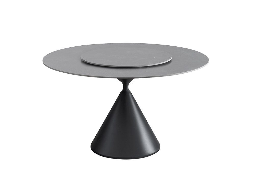 riess-ambiente Dekoteller SIGNATURE 60cm grau – Keramik, drehbar, rund, Servierplatte (Einzelartikel, 1 St), Lazy-Susan-Drehteller für stilvolles Anrichten – ideal für Esstische
