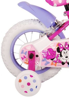 Volare Kinderfahrrad Disney Minnie Cutest Ever!, Mädchen,12 Zoll,Rosa, Zweihandbremsen, bis 60 kg, 85% zusammengebaut, 3 - 4,5 Jahre