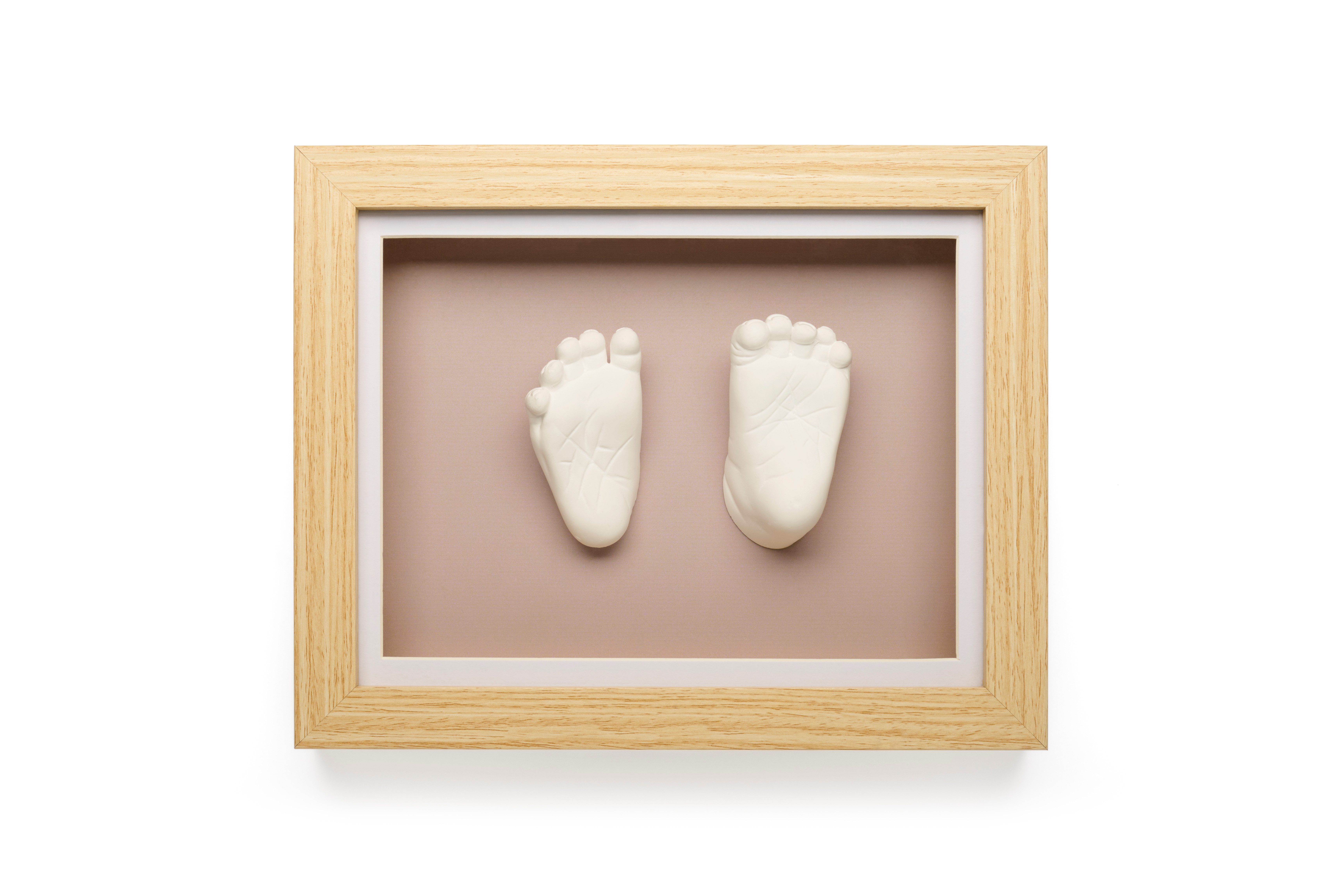 Happy Hands Handabdruck-Set 3D Baby Abdruckset mit Holzrahmen für Hand- und Fußabdruck